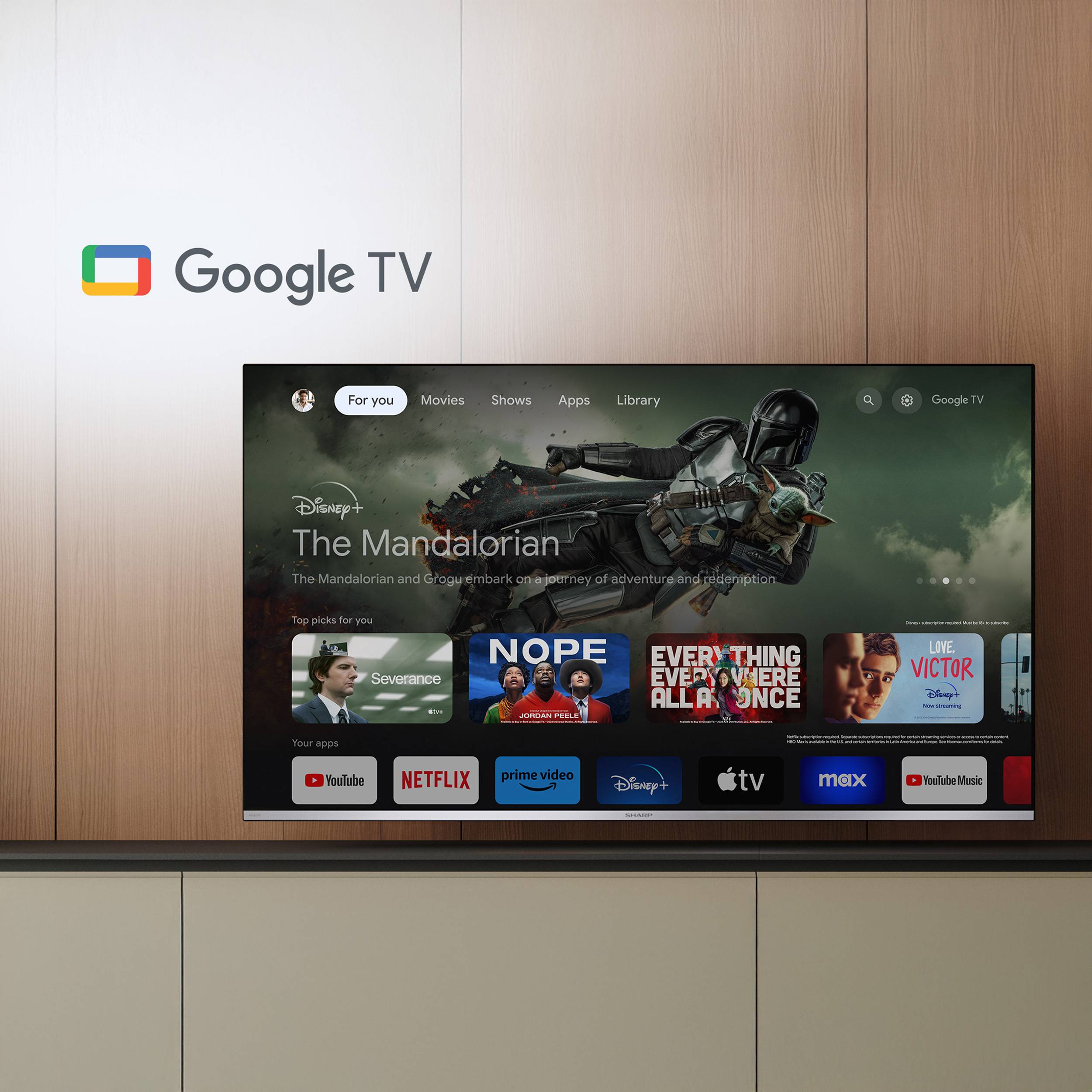 Sharp QLED Fernseher 50 Zoll Google TV 4K UHD Smart TV Mini-LED HDR Dolby Vision, 50JP7765E (2026)