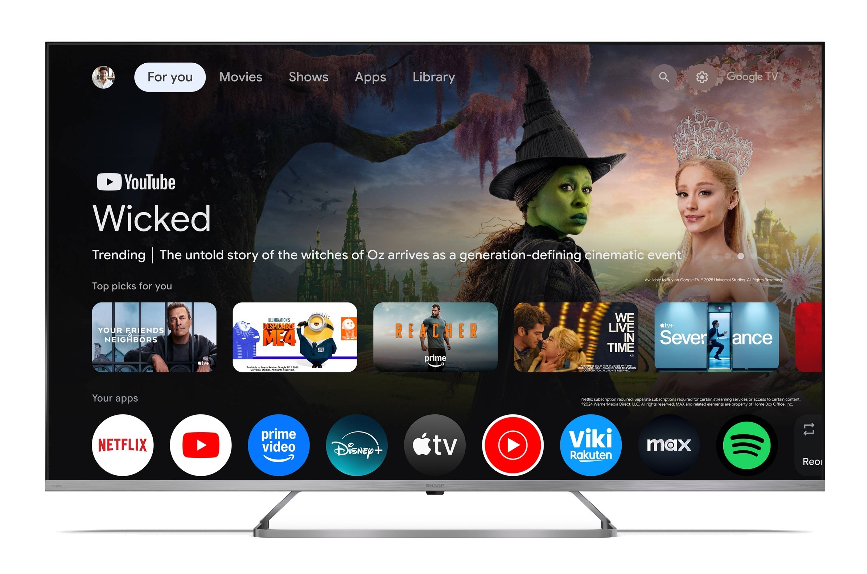 Sharp QLED Fernseher 55 Zoll Google TV 4K UHD Smart TV Mini-LED HDR Dolby Vision, 55JP7765E (2026)