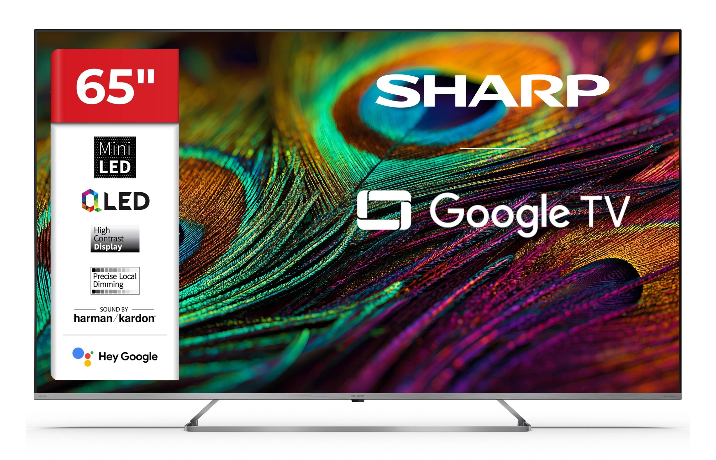 Sharp QLED Fernseher 65 Zoll Google TV 4K UHD Smart TV Mini-LED HDR Dolby Vision, 65JP7765E (2026)