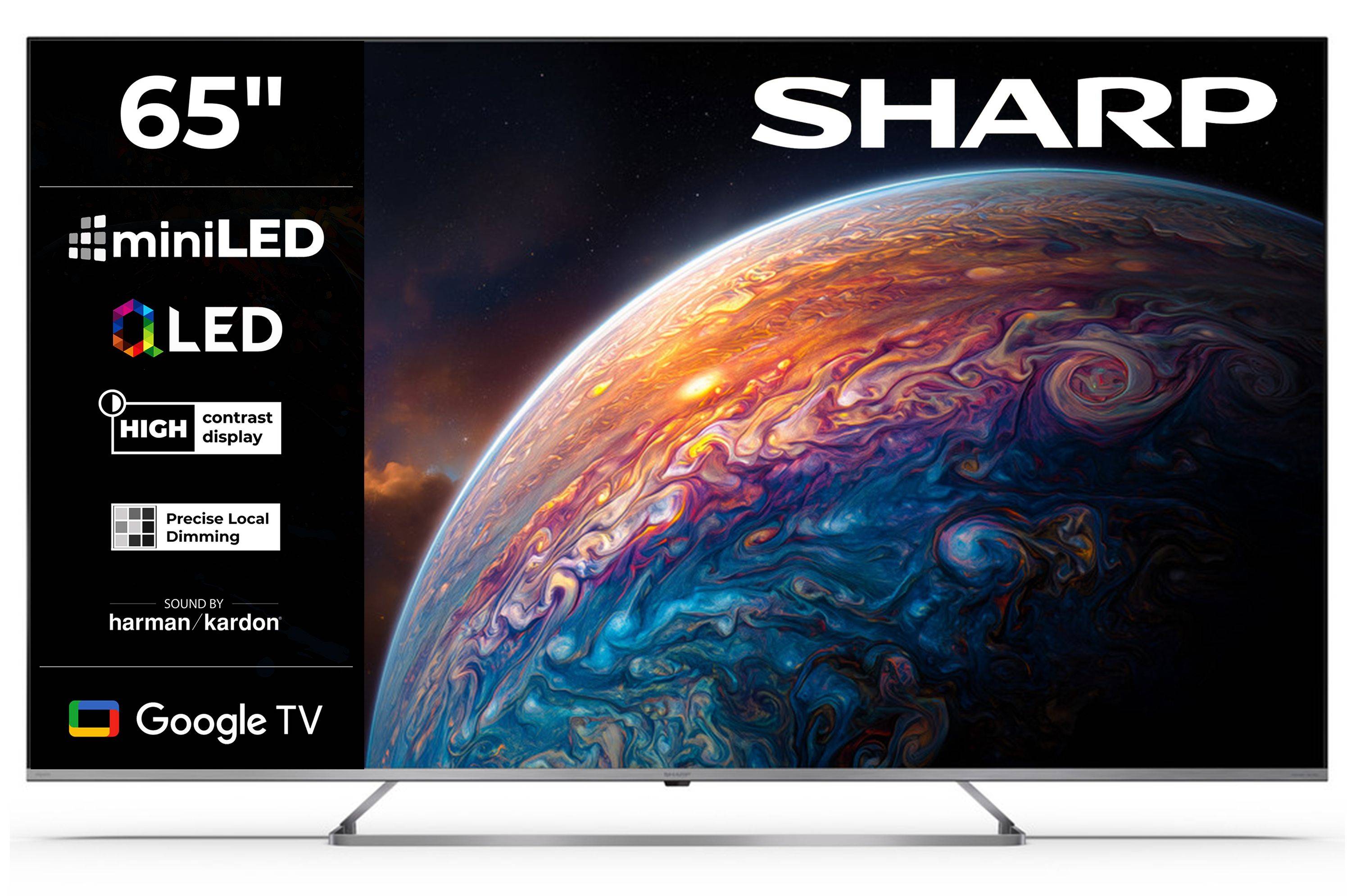 Sharp 65JP7765E QLED Fernseher 65 Zoll Google TV 4K UHD Smart TV Mini-LED HDR Dolby Vision (2026)