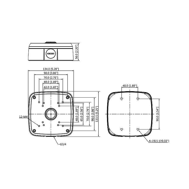 Dahua PFA121 Anschlussbox, Zubehörartikel, Anschlussbox | Anwendung: Videoüberwachung | Farbe: Weiß