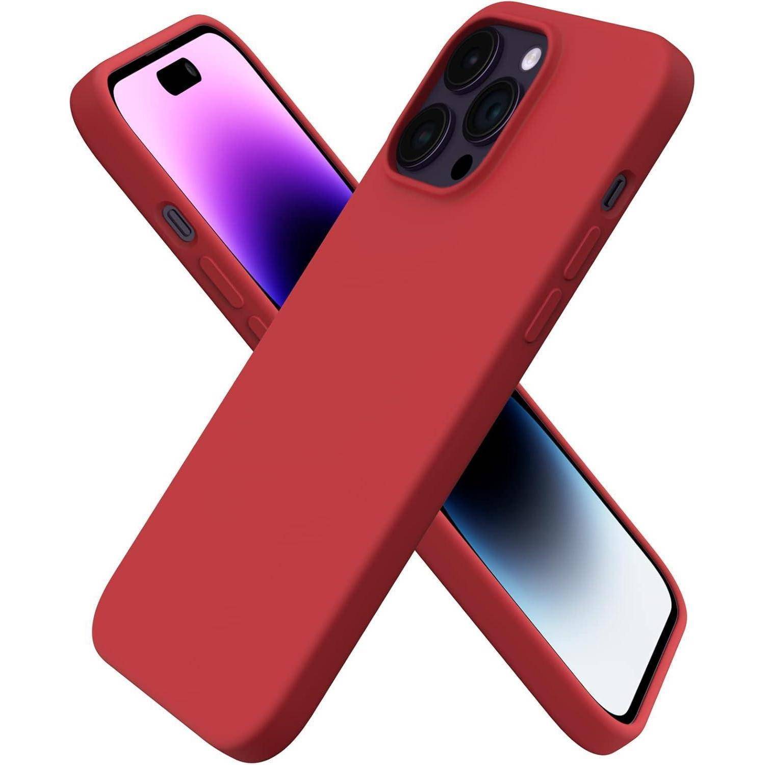 iPhone 14 Pro Max Hülle 6,7 Zoll 2022 Silikon Case Rot