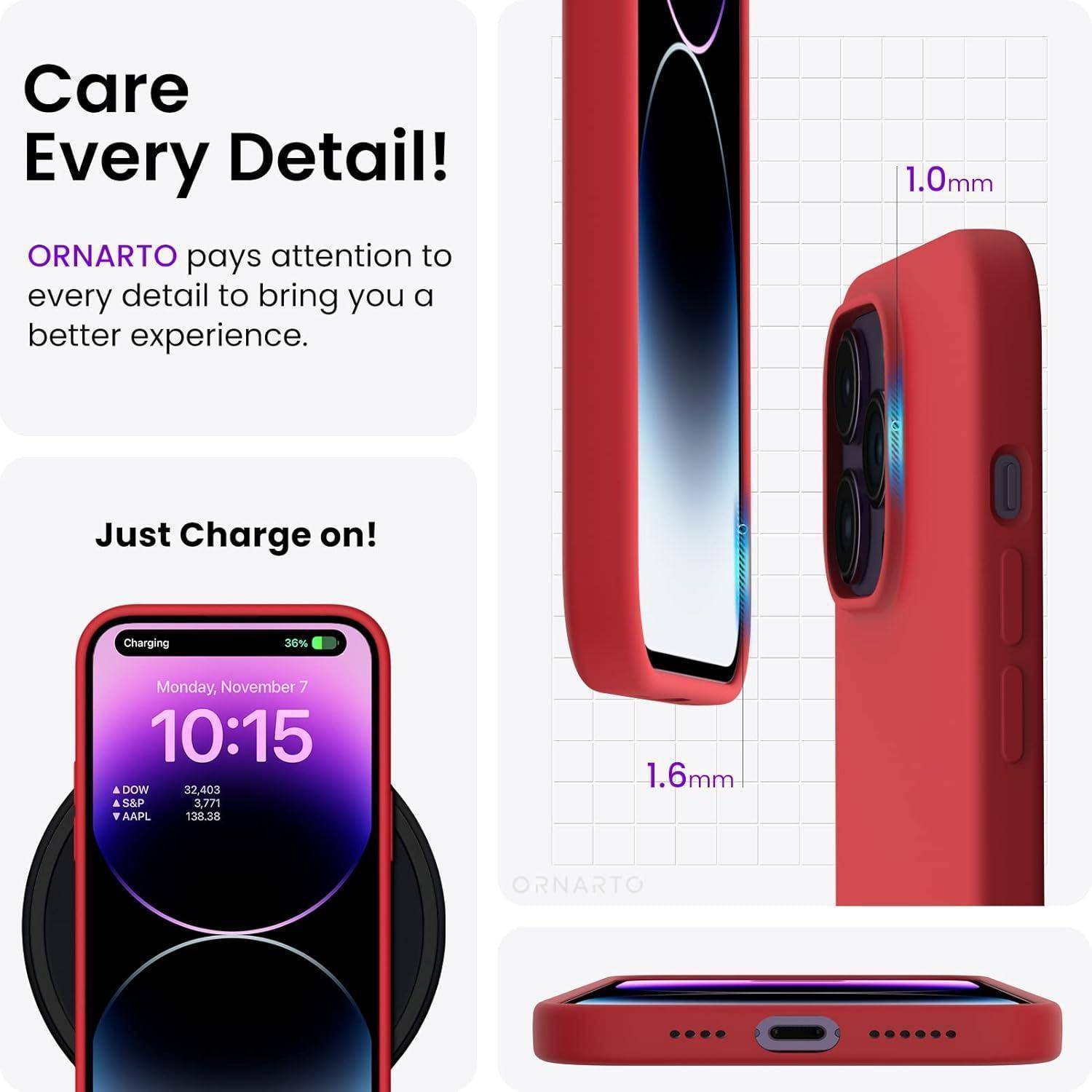 iPhone 14 Pro Max Hülle 6,7 Zoll 2022 Silikon Case Rot