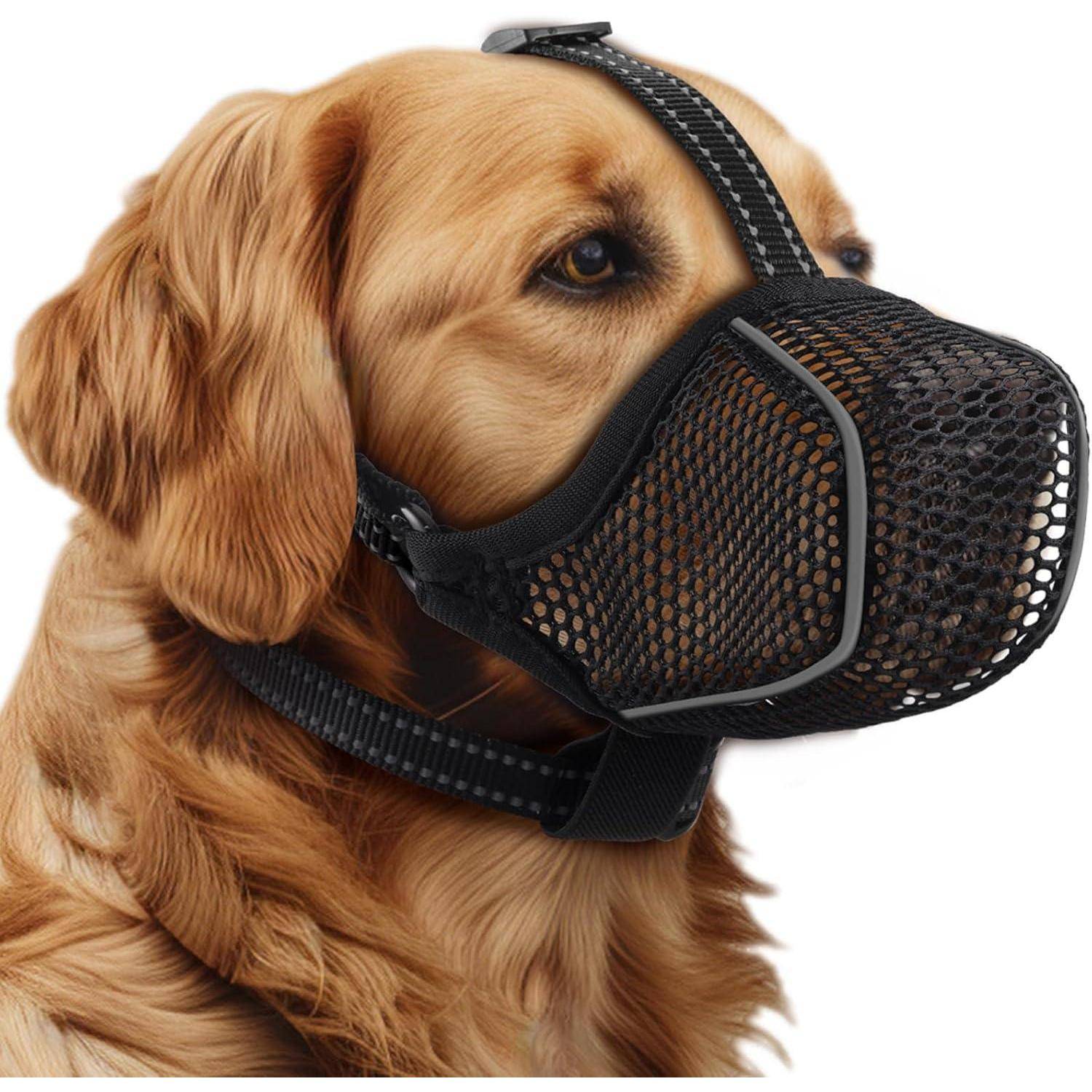 Maulkorb Hund Mesh Atmungsaktiv Einstellbar Reflektierend S