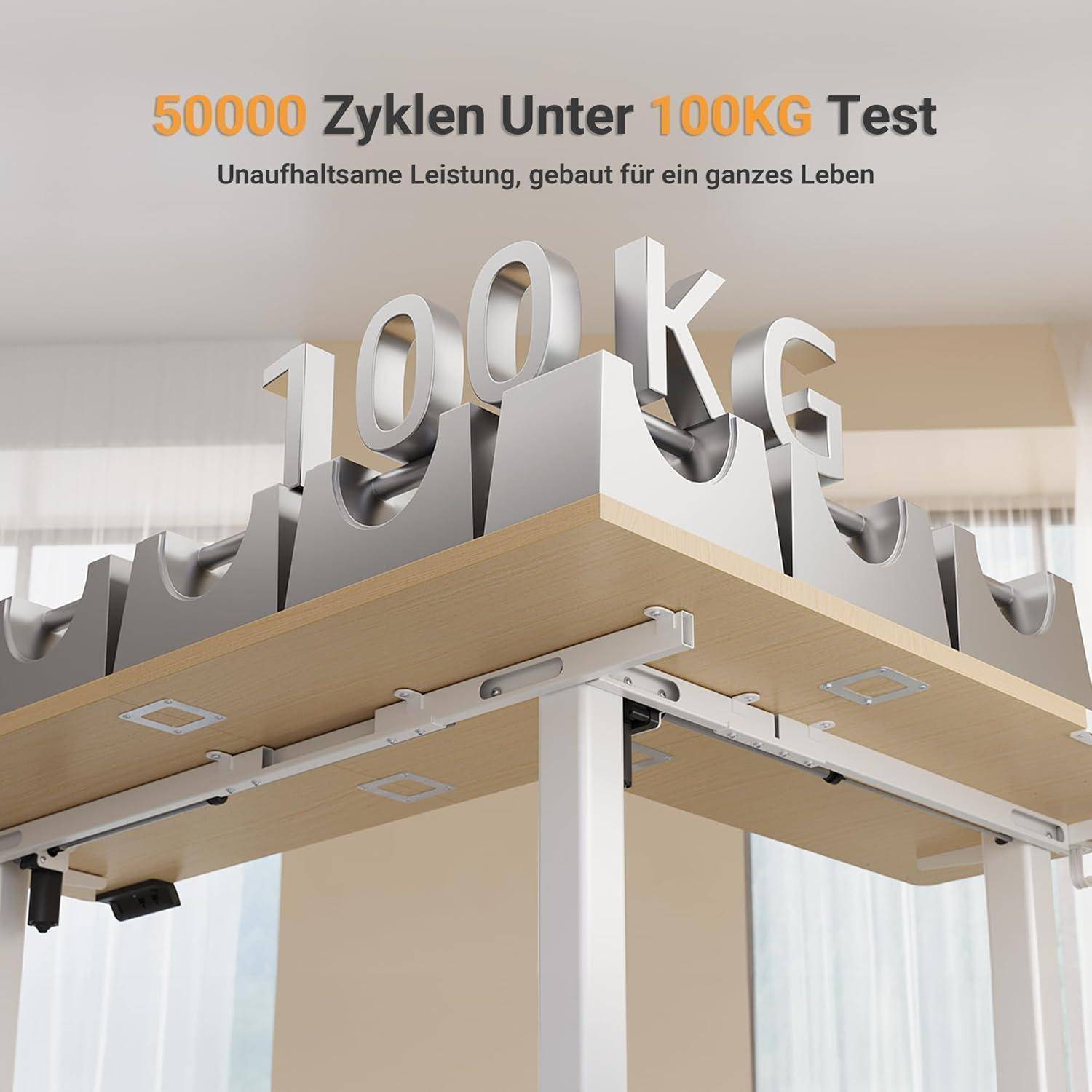 Claiks Eckschreibtisch Höhenverstellbar 160x140cm mit Dual-Motor, L Form Höhenverstellbarer Schreibtisch auf Rollen, L-förmiger Schreibtisch, Beige