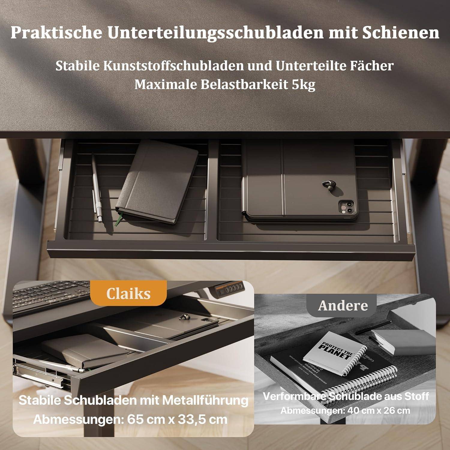 Höhenverstellbarer Schreibtisch Elektrisch Schwarz 120x60 cm mit