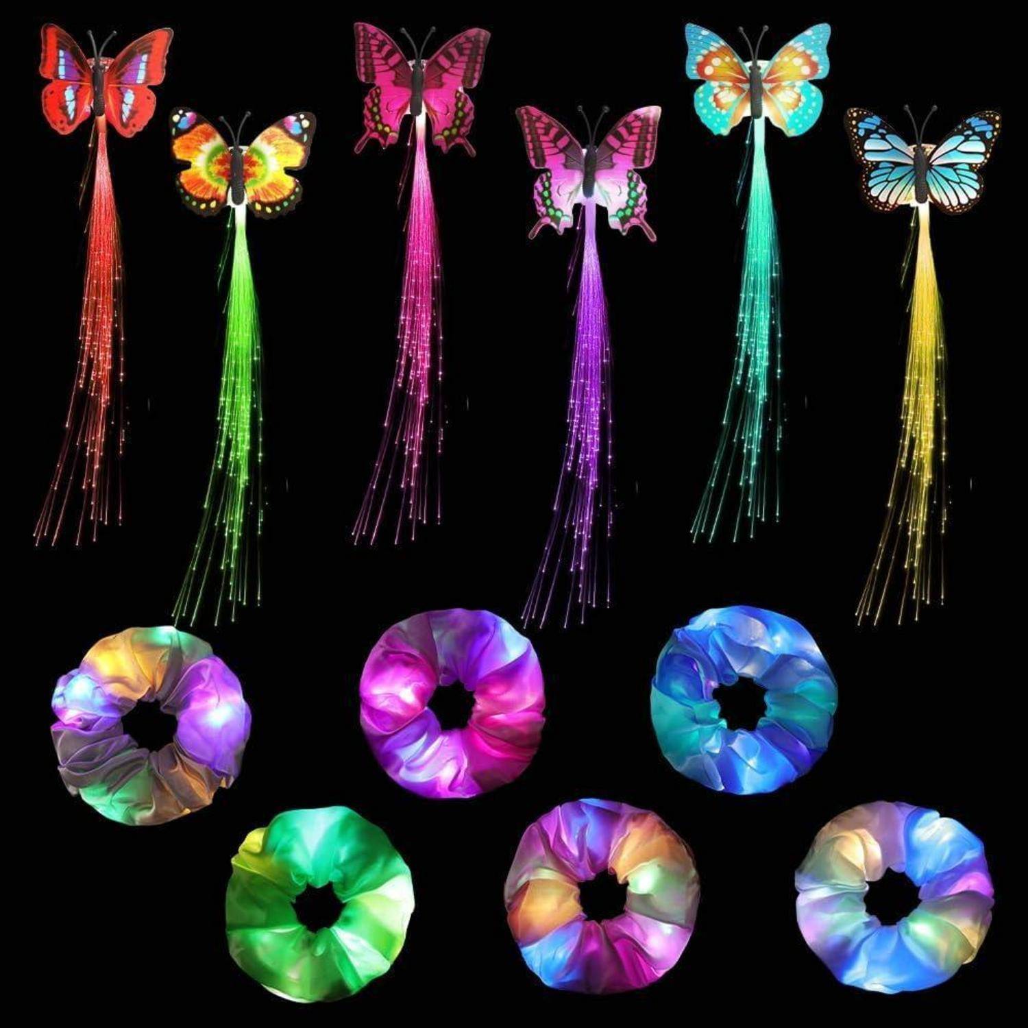 Haargummis Leuchtende Neon Haarbänder Party Festival 12pcs Haargummis