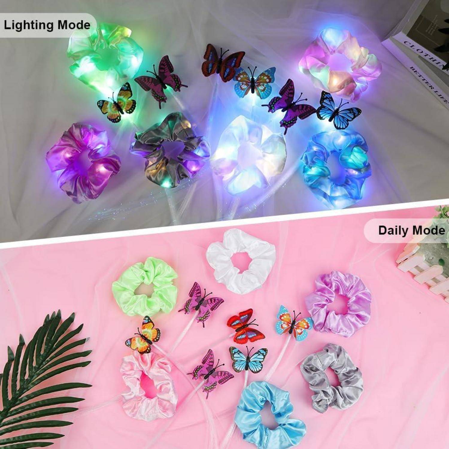 Haargummis Leuchtende Neon Haarbänder Party Festival 12pcs Haargummis