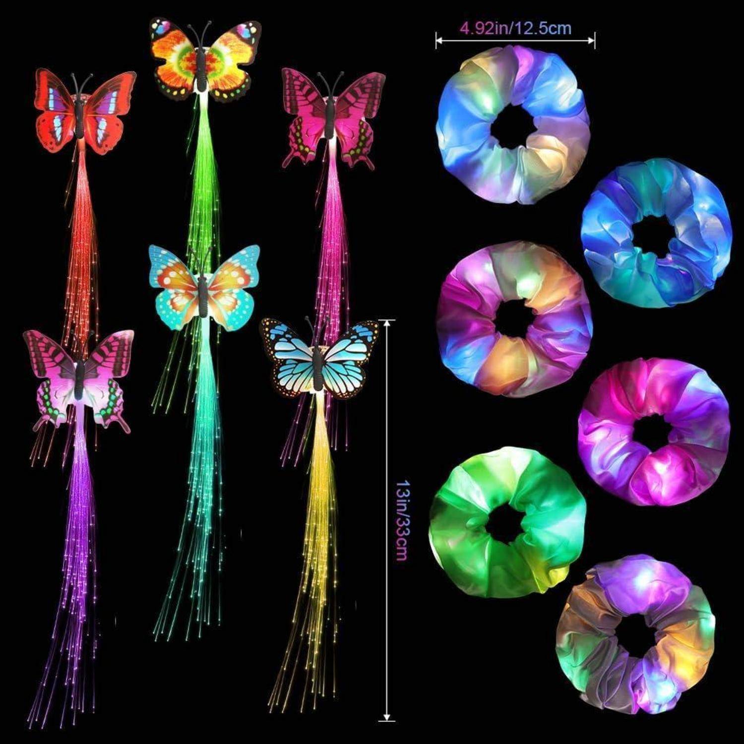 Haargummis Leuchtende Neon Haarbänder Party Festival 12pcs Haargummis