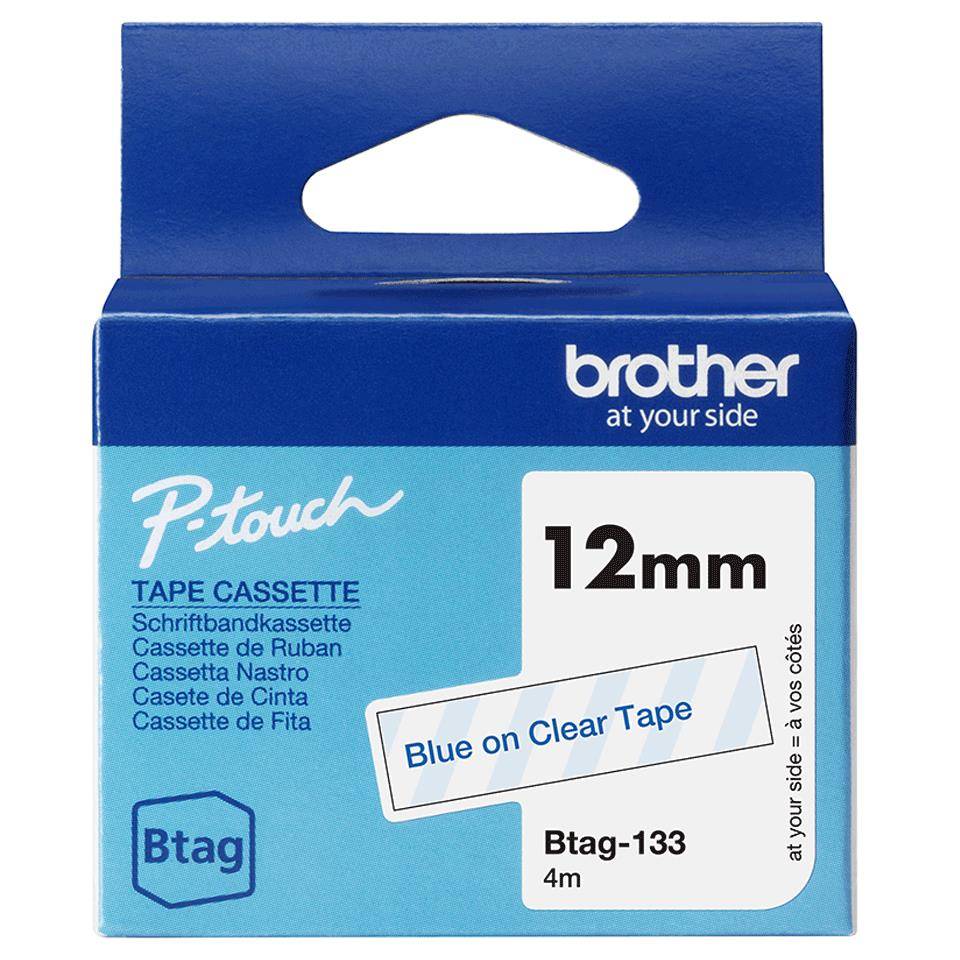 brother BTAG133 brother Schriftband Btag BTAG133, 12 mm blau auf transparent