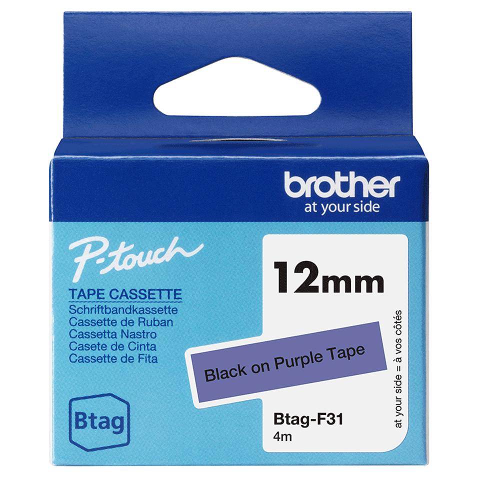 brother BTAGF31 brother Schriftband Btag BTAGF31, 12 mm schwarz auf lila