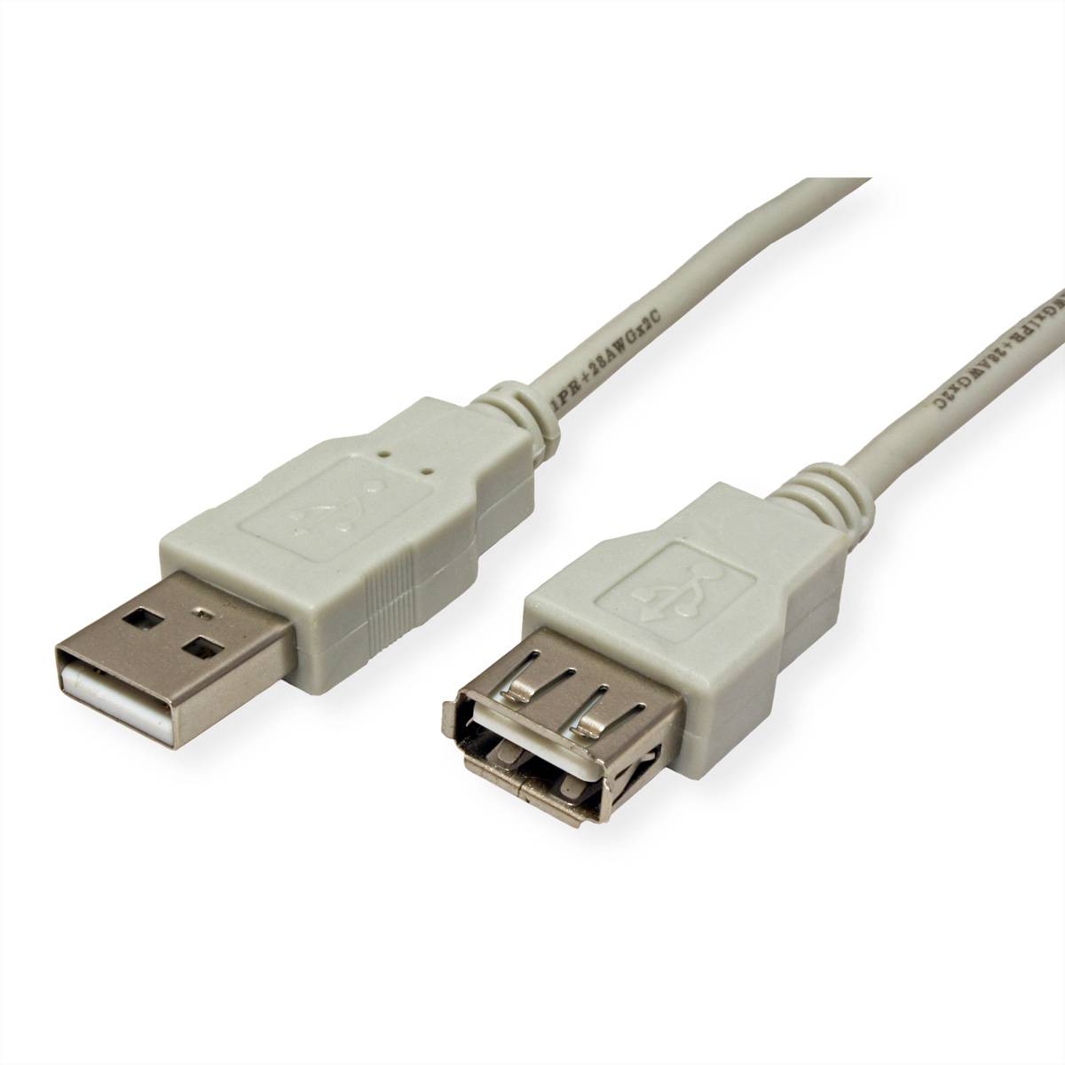 Ein USB-Verlängerungskabel mit einem Stecker auf der einen Seite und einer Buchse auf der anderen Seite, das zur Verlängerung von USB-Verbindungen verwendet wird.