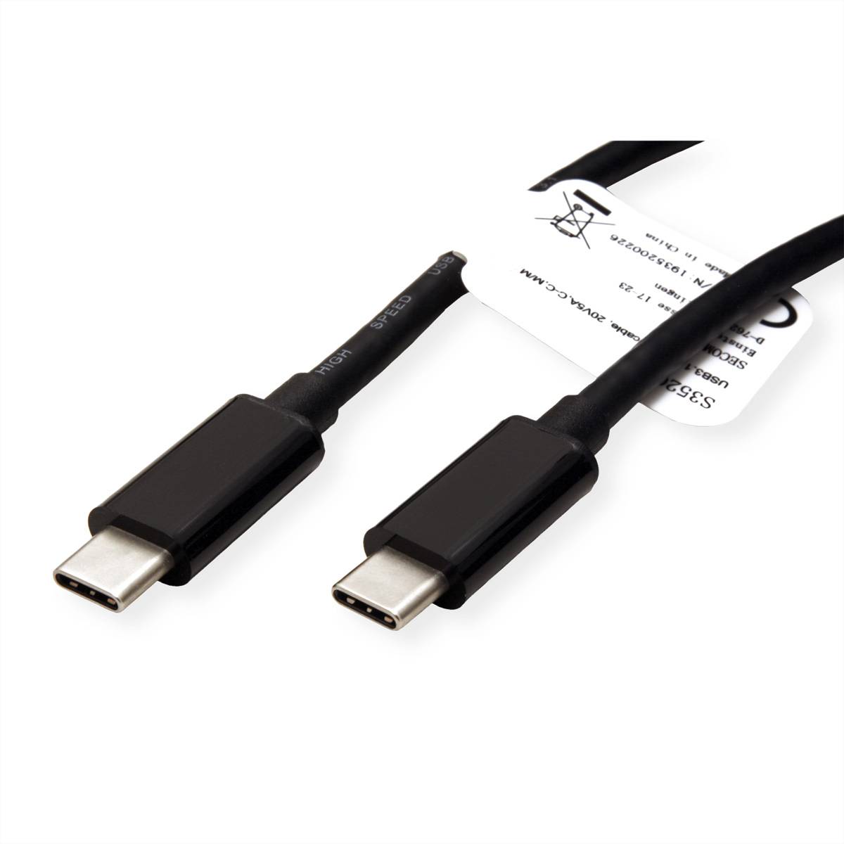 STANDARD USB 3.2 Gen 2 Kabel, Emark, USB C-C, ST/ST, 10Gbit/s, 100W, schwarz, 0,5 m