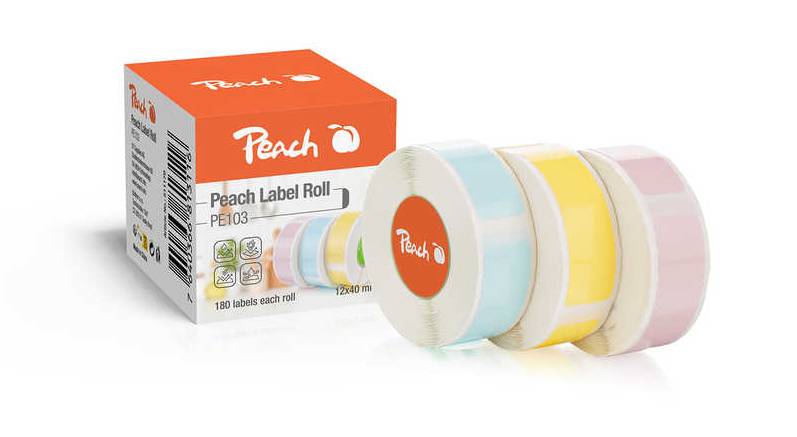 Peach PE103 Peach Ersatzrollen für Laber Printer PE-110 3 Rollen B/C/Y