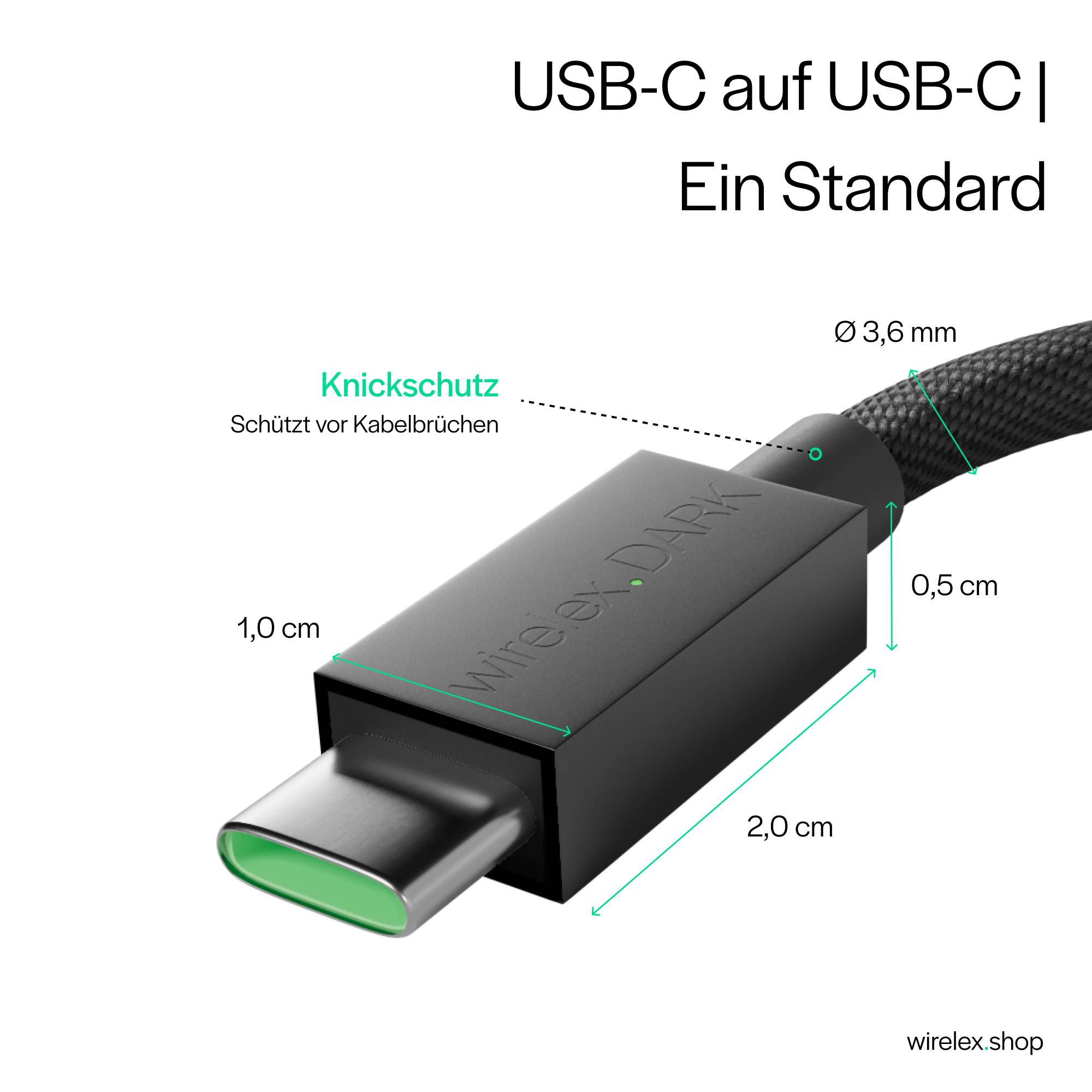 USB-C auf USB-C Ladekabel, USB3.0 - 100W, 1m