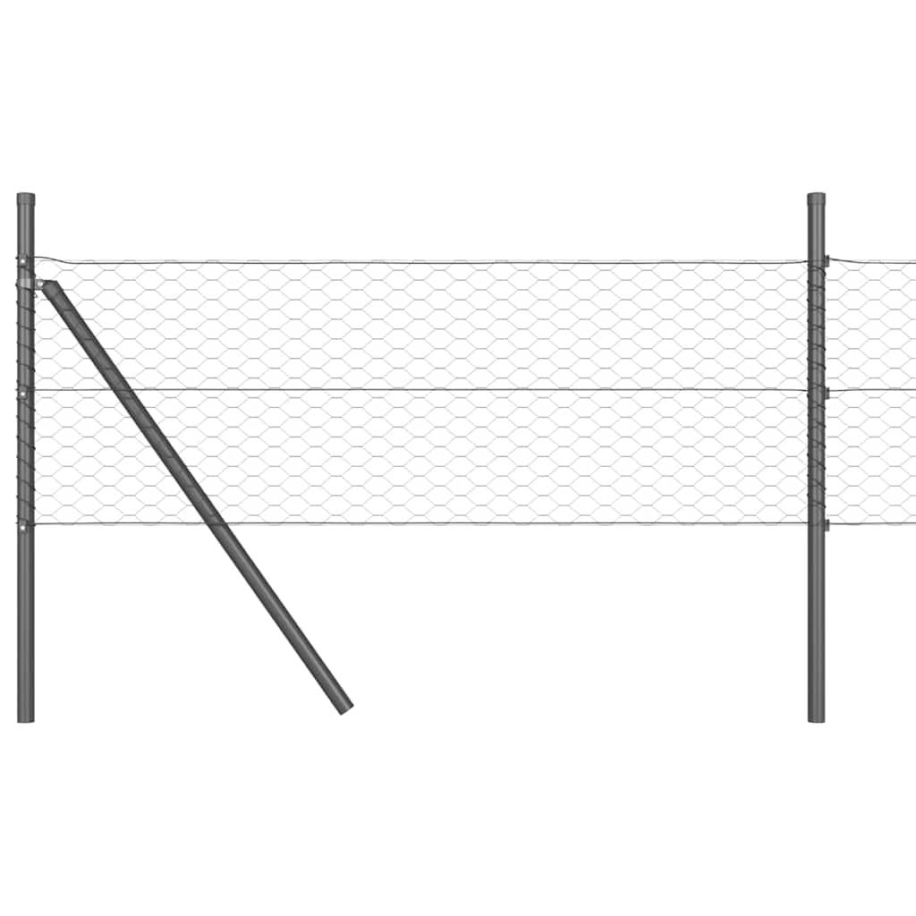 vidaXL Zaunpfosten Grau 10 x 0,8 m (36 mm Mesh) Stahl und PVC