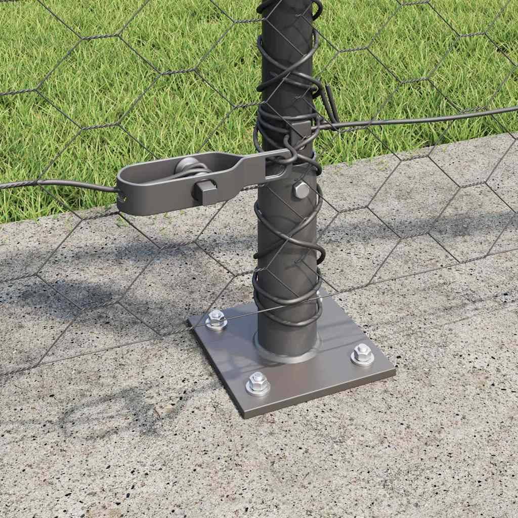 vidaXL Zaunpfosten Grau 10 x 0,8 m (36 mm Mesh) Stahl und PVC