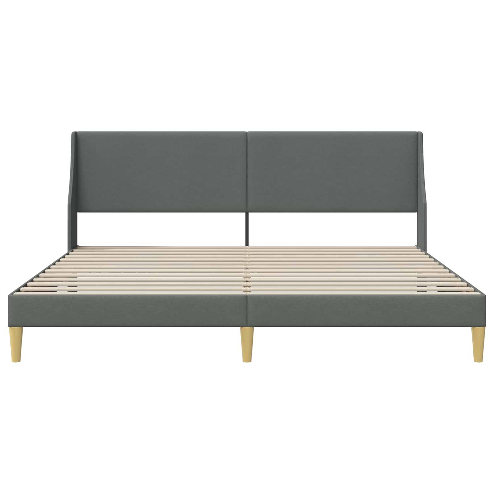 vidaXL Bettrahmen mit Kopfteil Dunkelgrau 183 x 213 cm Stoff
