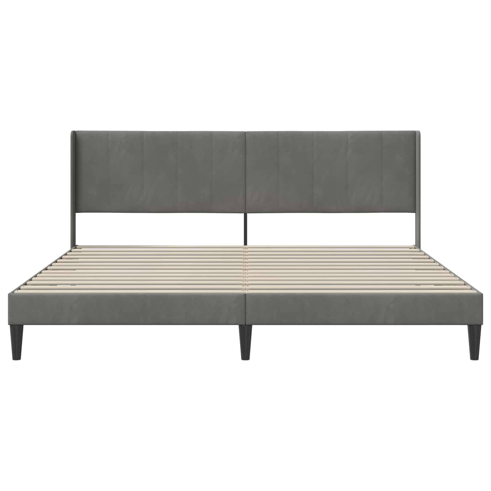 vidaXL Bettrahmen mit Kopfteil Dunkelgrau 200 x 200 cm Samt