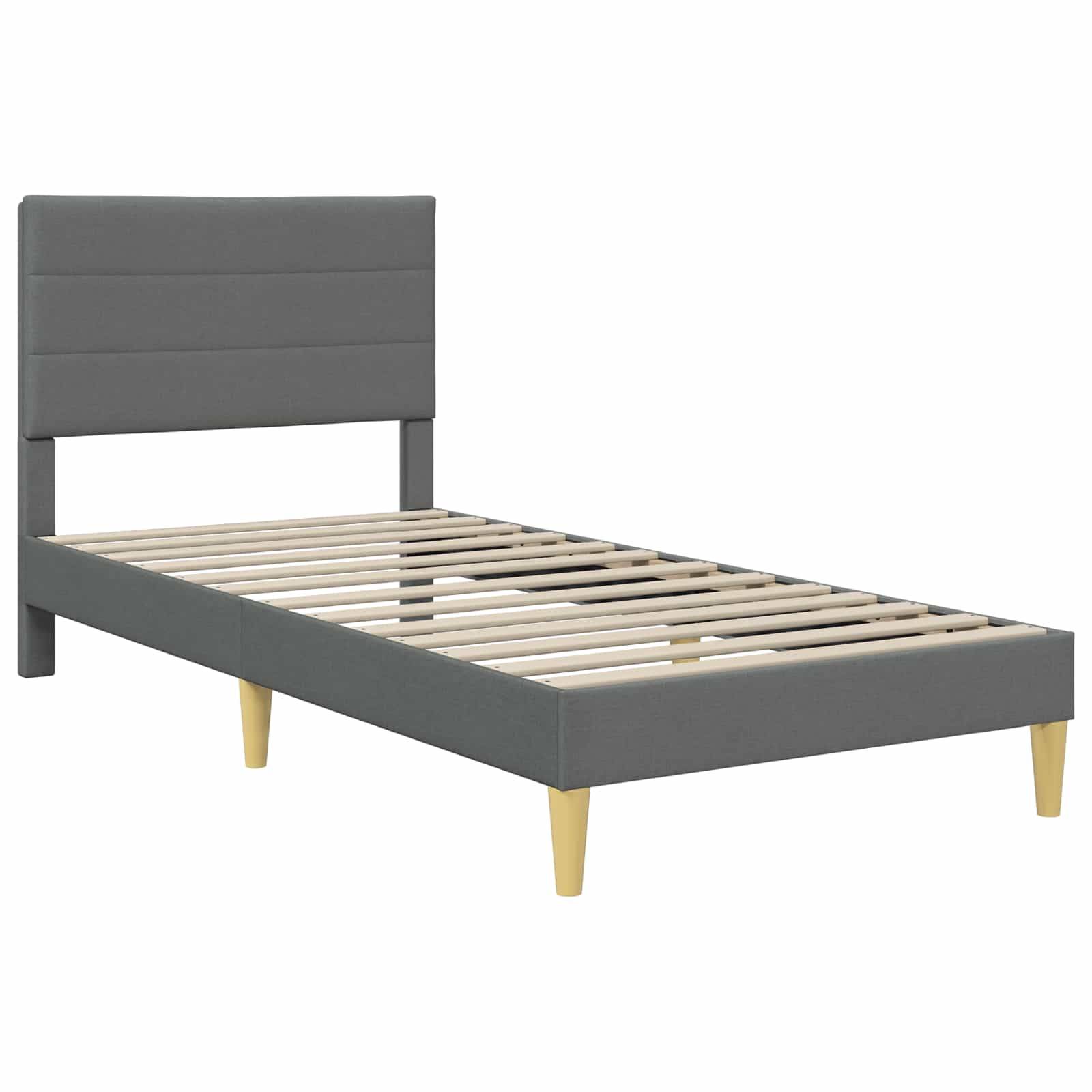 vidaXL Bettrahmen Dunkelgrau 90 x 190 cm Polyester