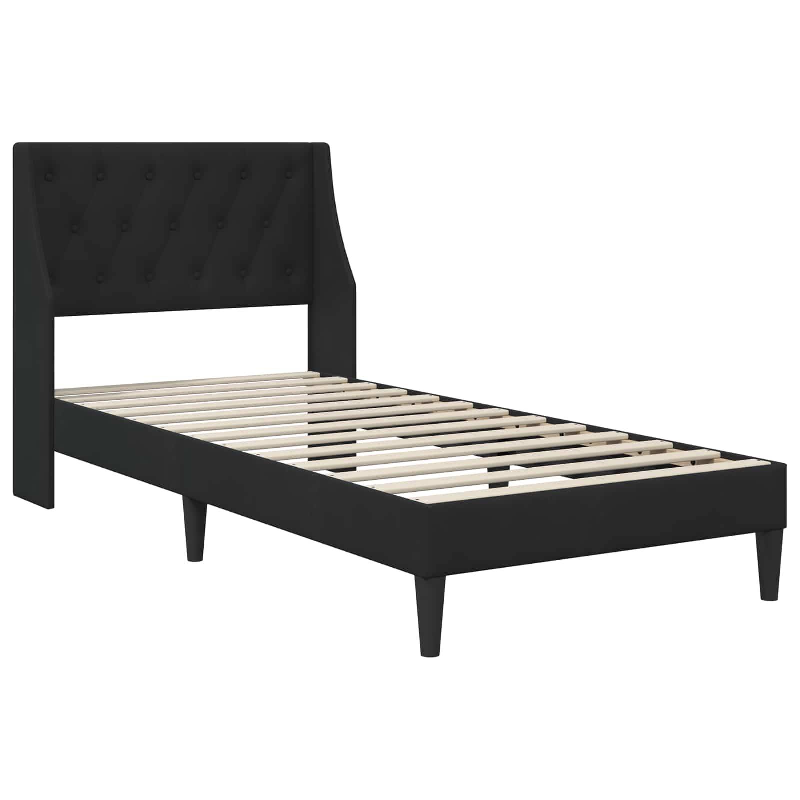 vidaXL Bettrahmen mit Kopfteil Schwarz 100 x 200 cm Samt