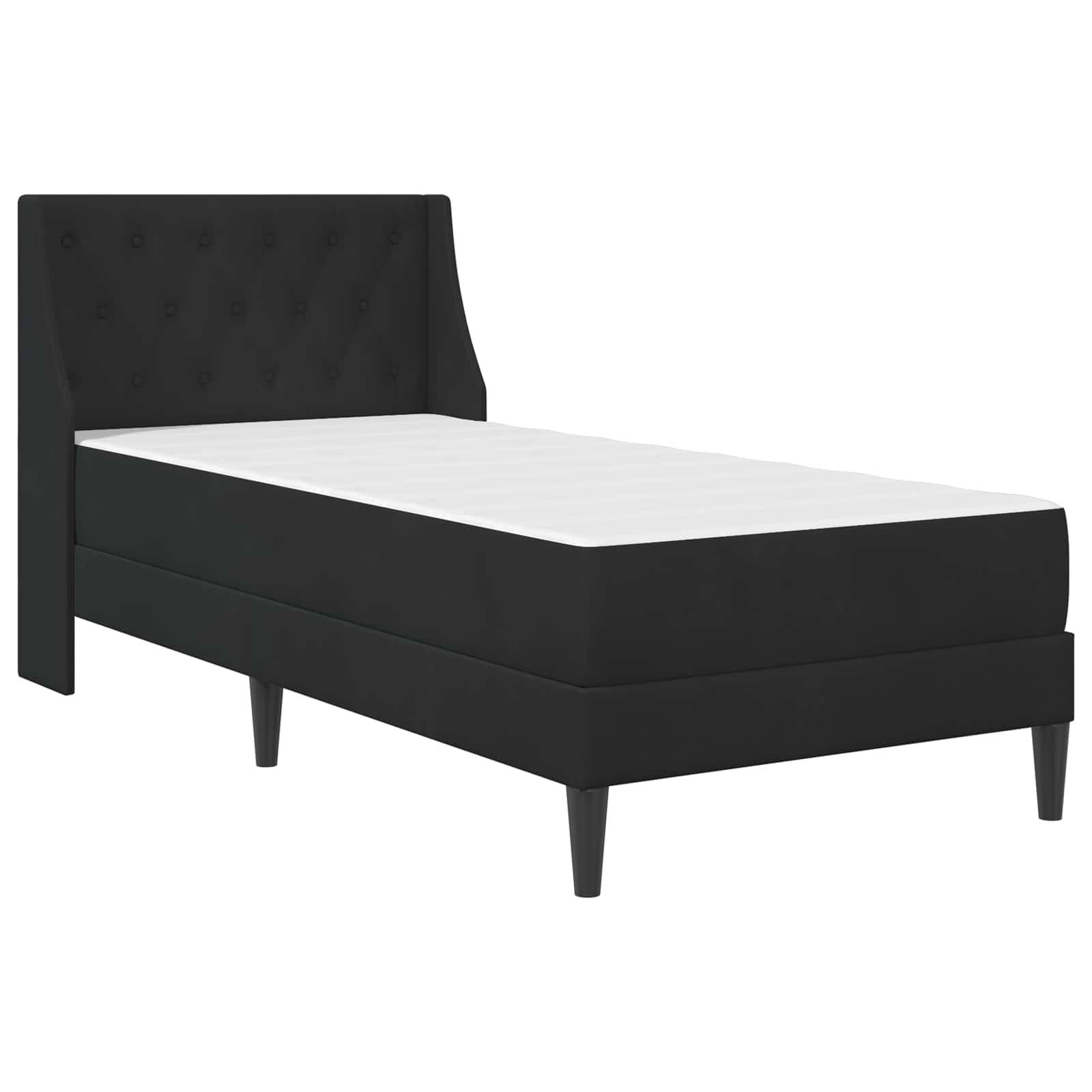vidaXL Bettgestell mit Matratze mit Kopfteil Schwarz 90 x 190 cm Samt