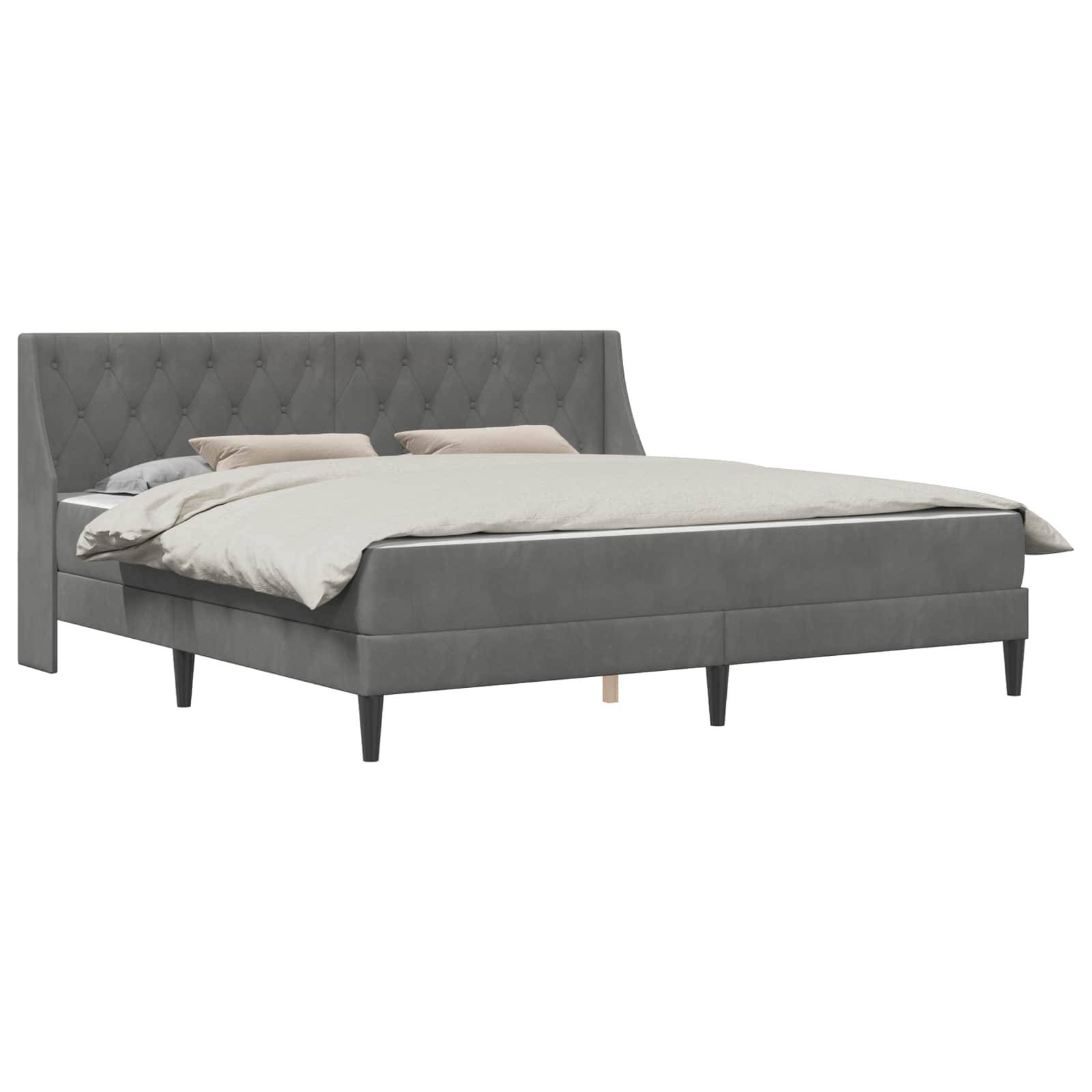 vidaXL Bettgestell mit Matratze Dunkelgrau 180 x 200 cm Samt
