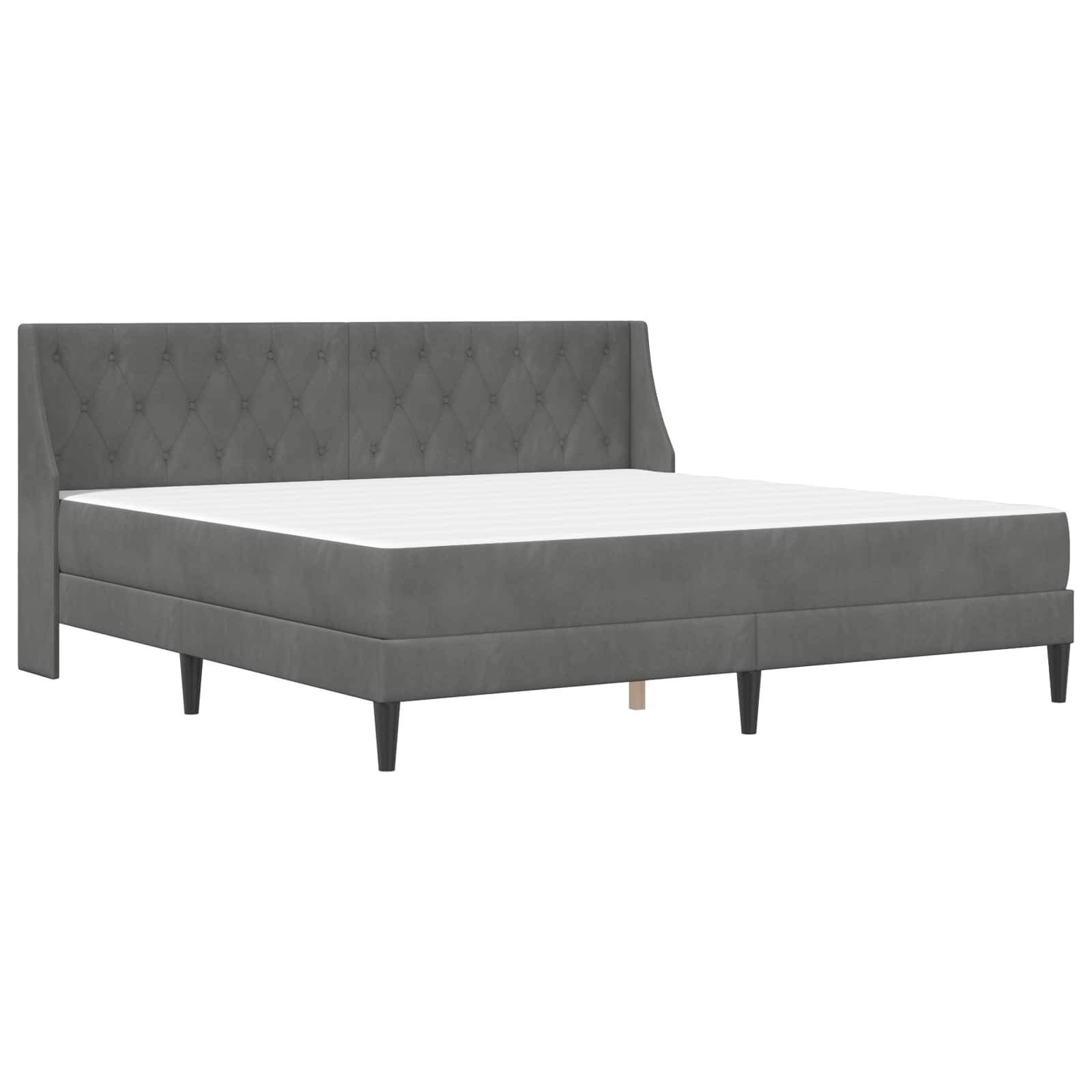vidaXL Bettgestell mit Matratze Dunkelgrau 180 x 200 cm Samt