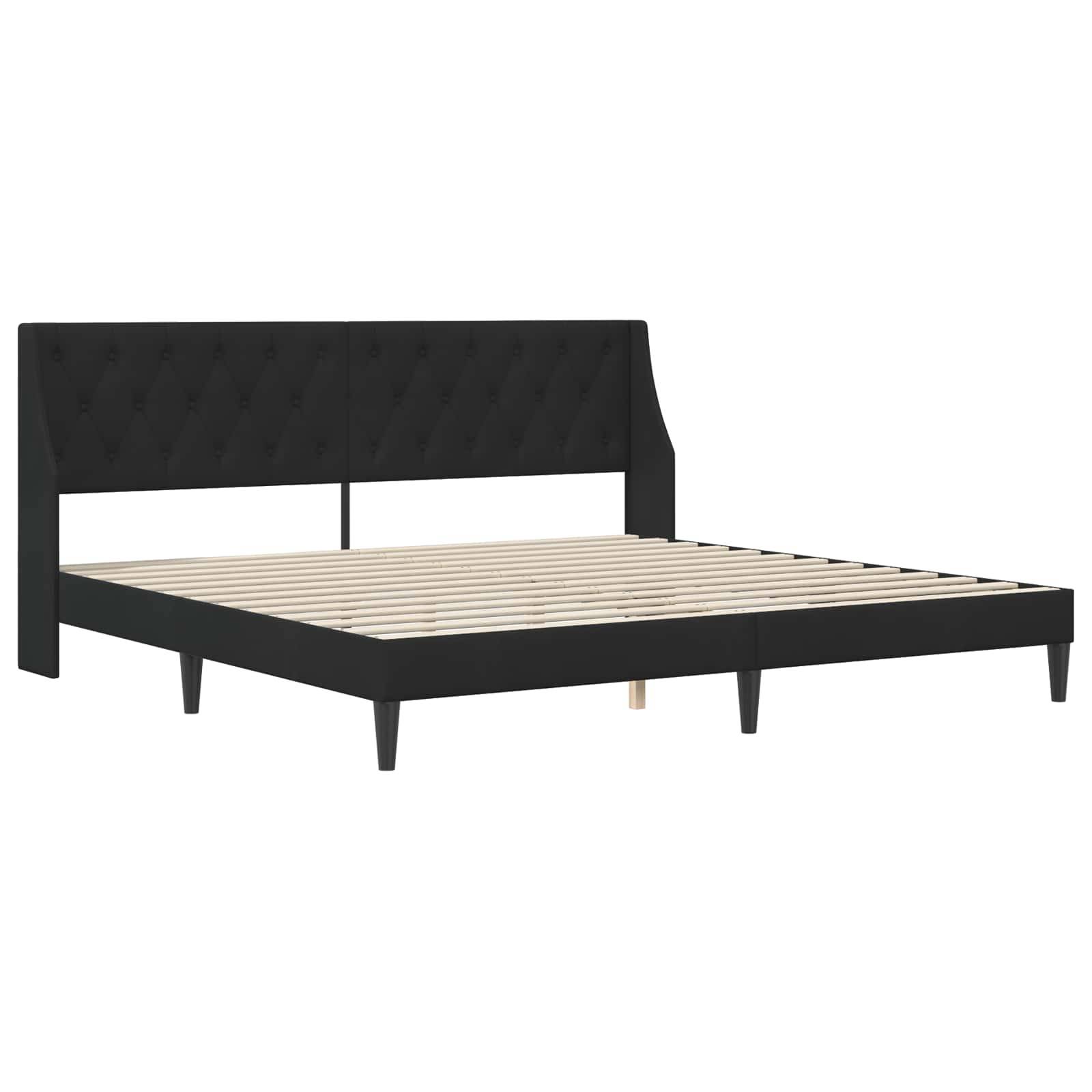 vidaXL Bettgestell mit Matratze mit Kopfteil Schwarz 180 x 200 cm Samt