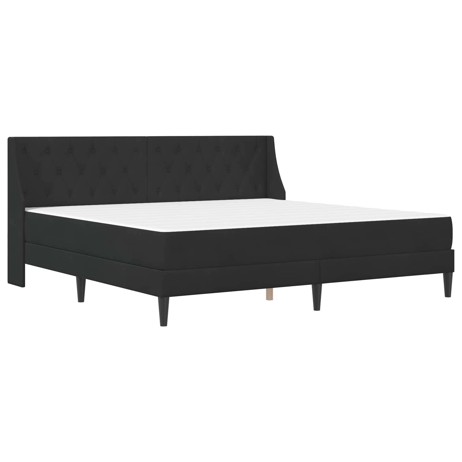 vidaXL Bettgestell mit Matratze mit Kopfteil Schwarz 180 x 200 cm Samt