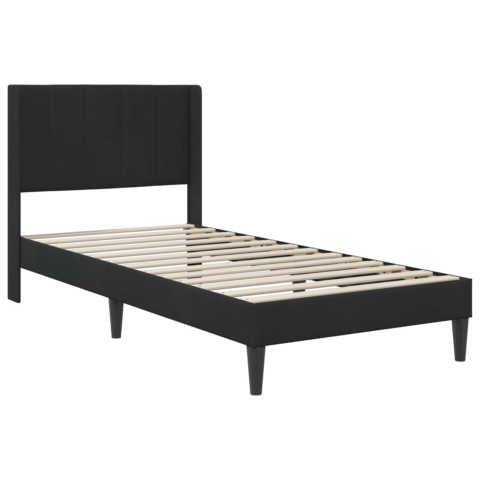 vidaXL Bettrahmen mit Kopfteil Schwarz 100 x 200 cm Samt