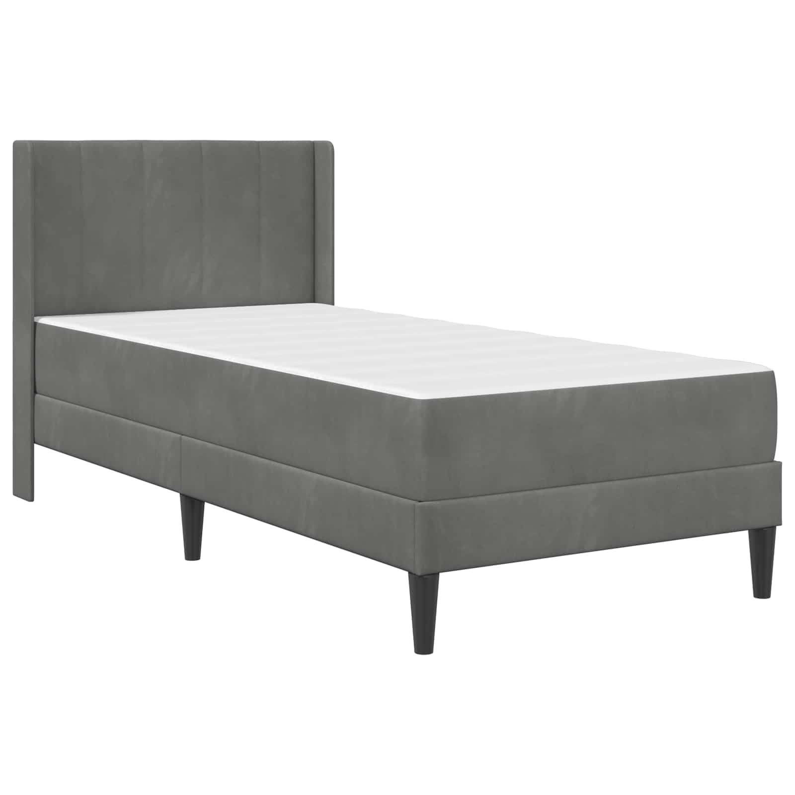 vidaXL Bettgestell mit Matratze Dunkelgrau 90 x 190 cm Samt