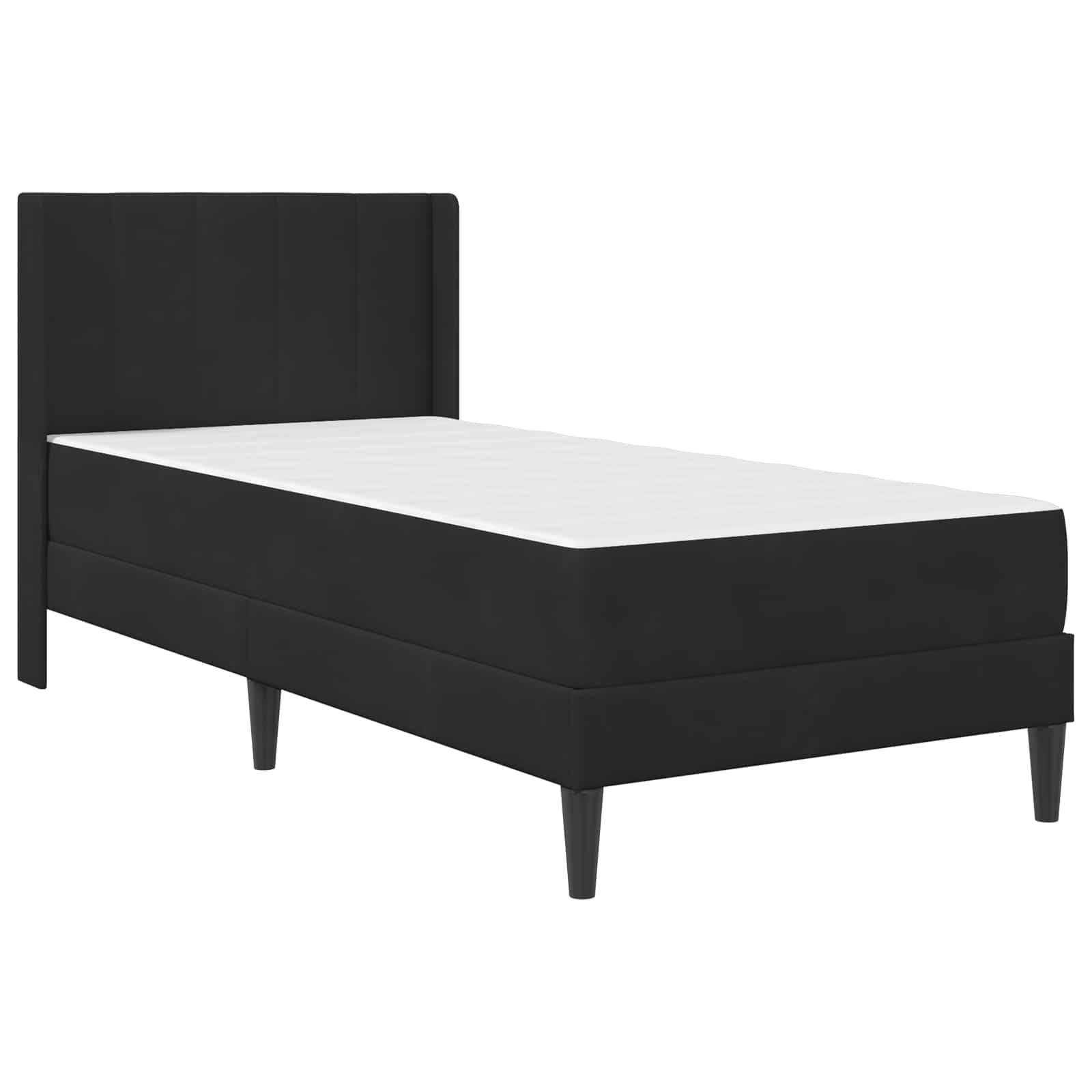 vidaXL Bettgestell mit Matratze mit Kopfteil Schwarz 90 x 190 cm Samt