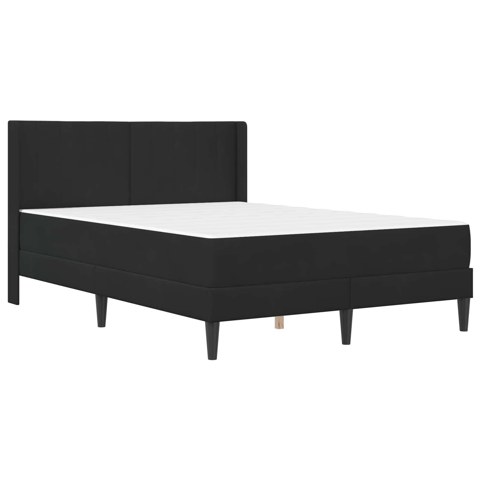 vidaXL Bettgestell mit Matratze mit Kopfteil Schwarz 120 x 190 cm Samt