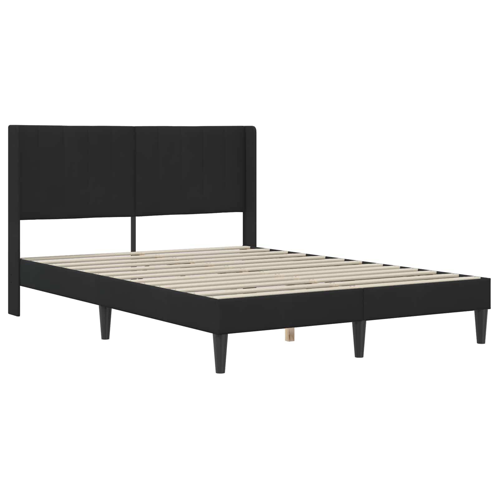 vidaXL Bettrahmen mit Kopfteil Schwarz 160 x 200 cm Samt