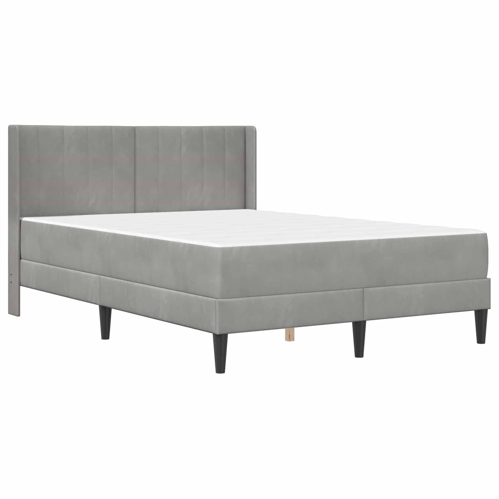 vidaXL Bettgestell mit Matratze Hellgrau 140 x 200 cm Samt