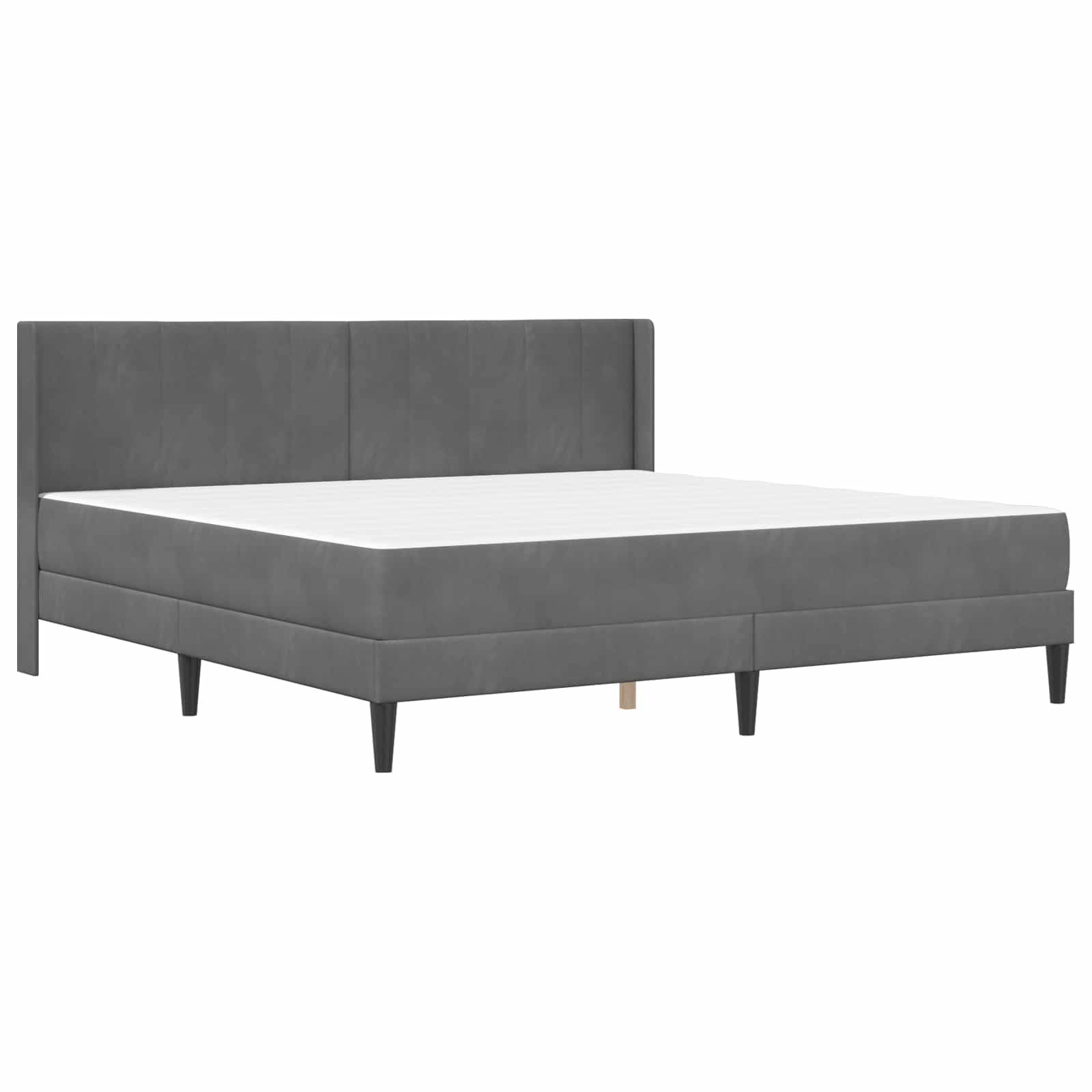 vidaXL Bettgestell mit Matratze Dunkelgrau 200 x 200 cm Samt