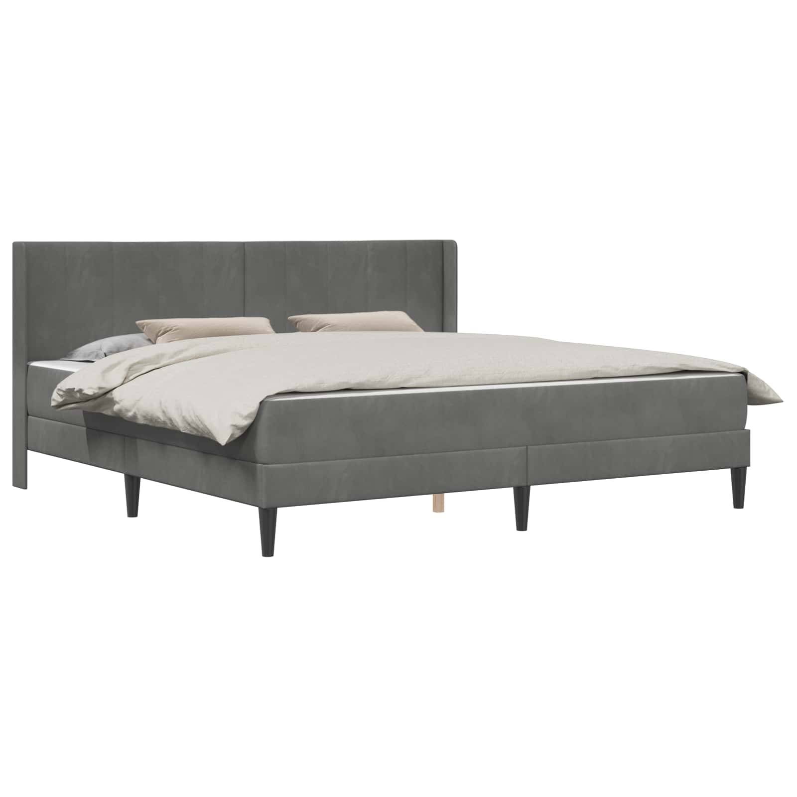 vidaXL Bettgestell mit Matratze Dunkelgrau 180 x 200 cm Samt