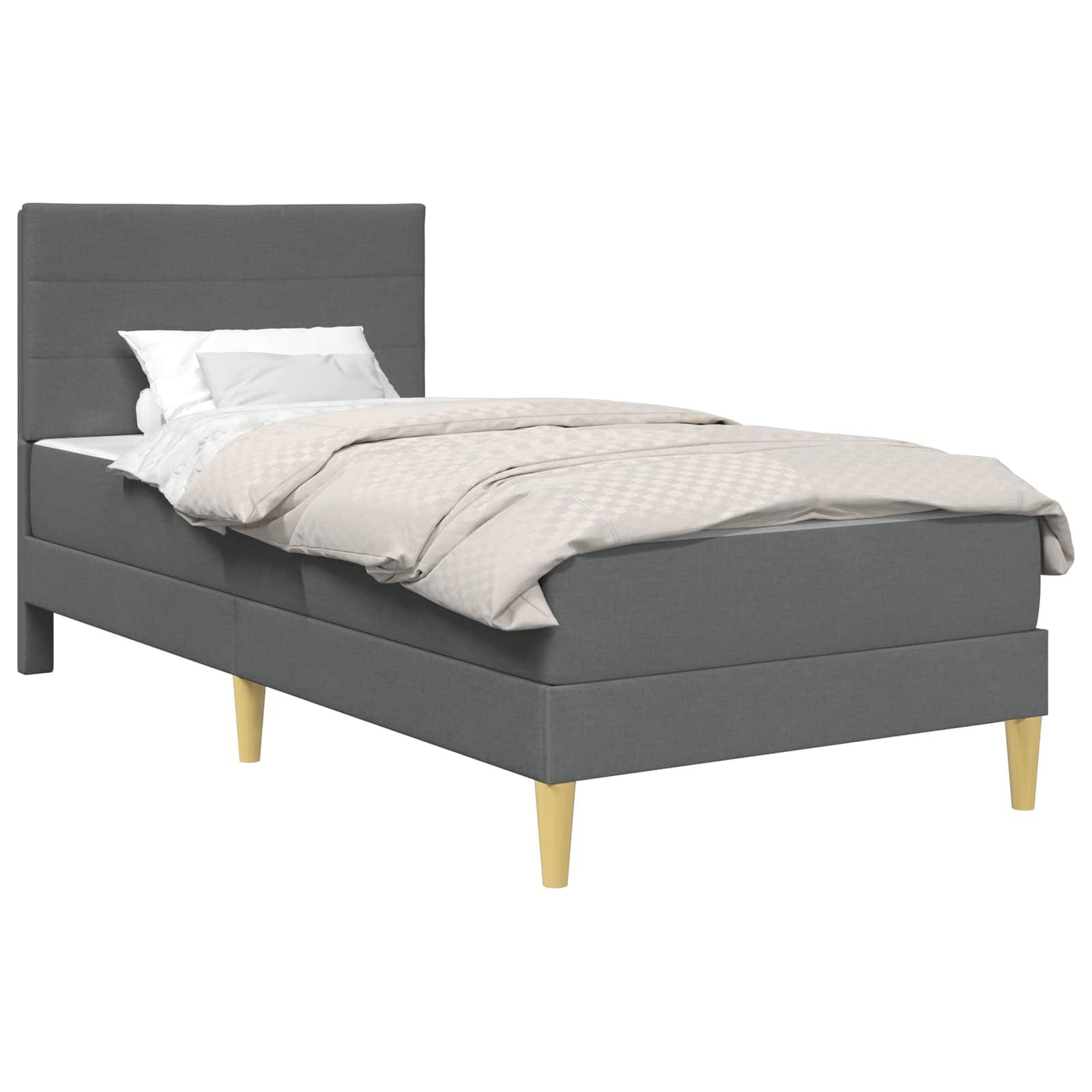 vidaXL Bettgestell mit Matratze Dunkelgrau 90 x 190 cm Stoff