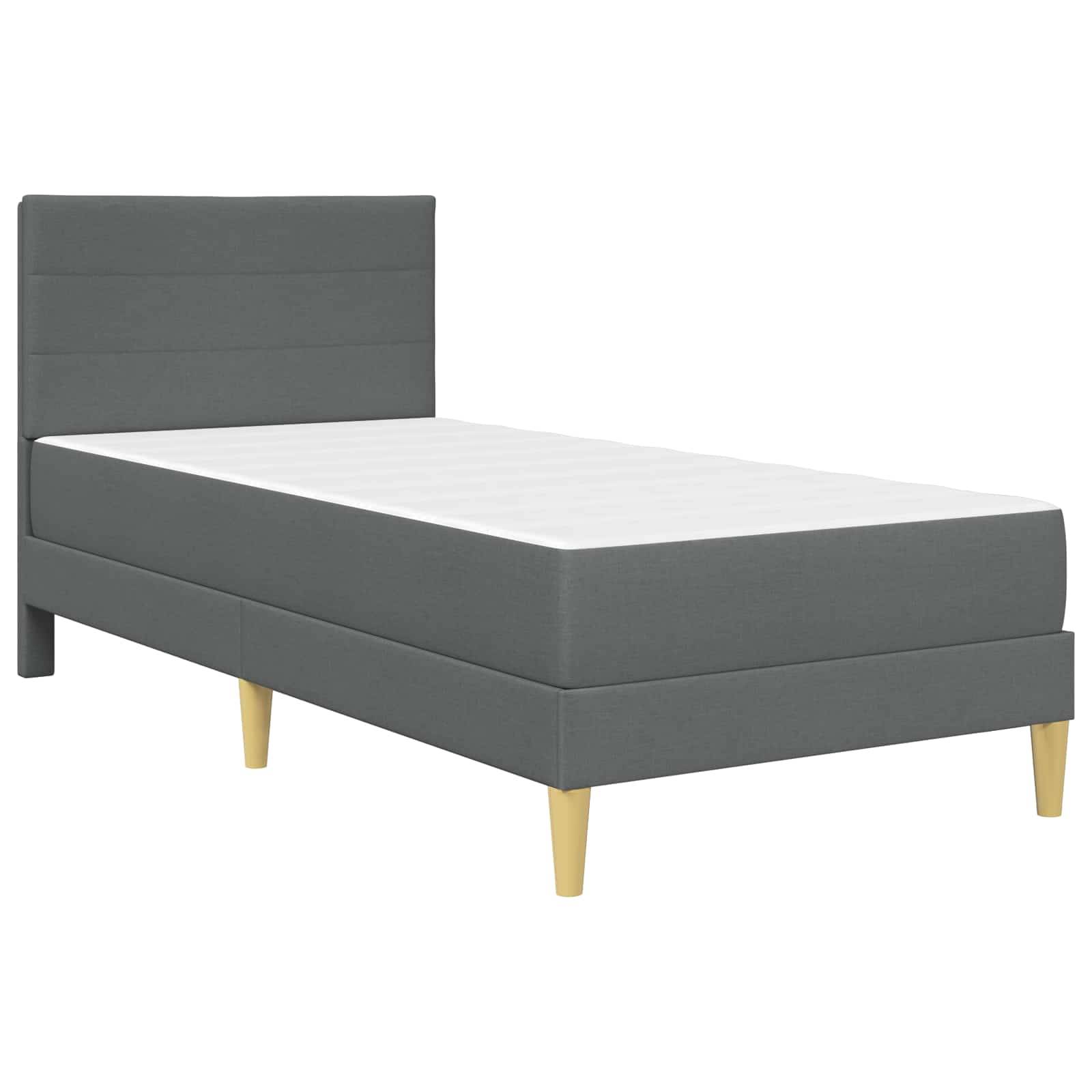 vidaXL Bettgestell mit Matratze Dunkelgrau 90 x 190 cm Stoff