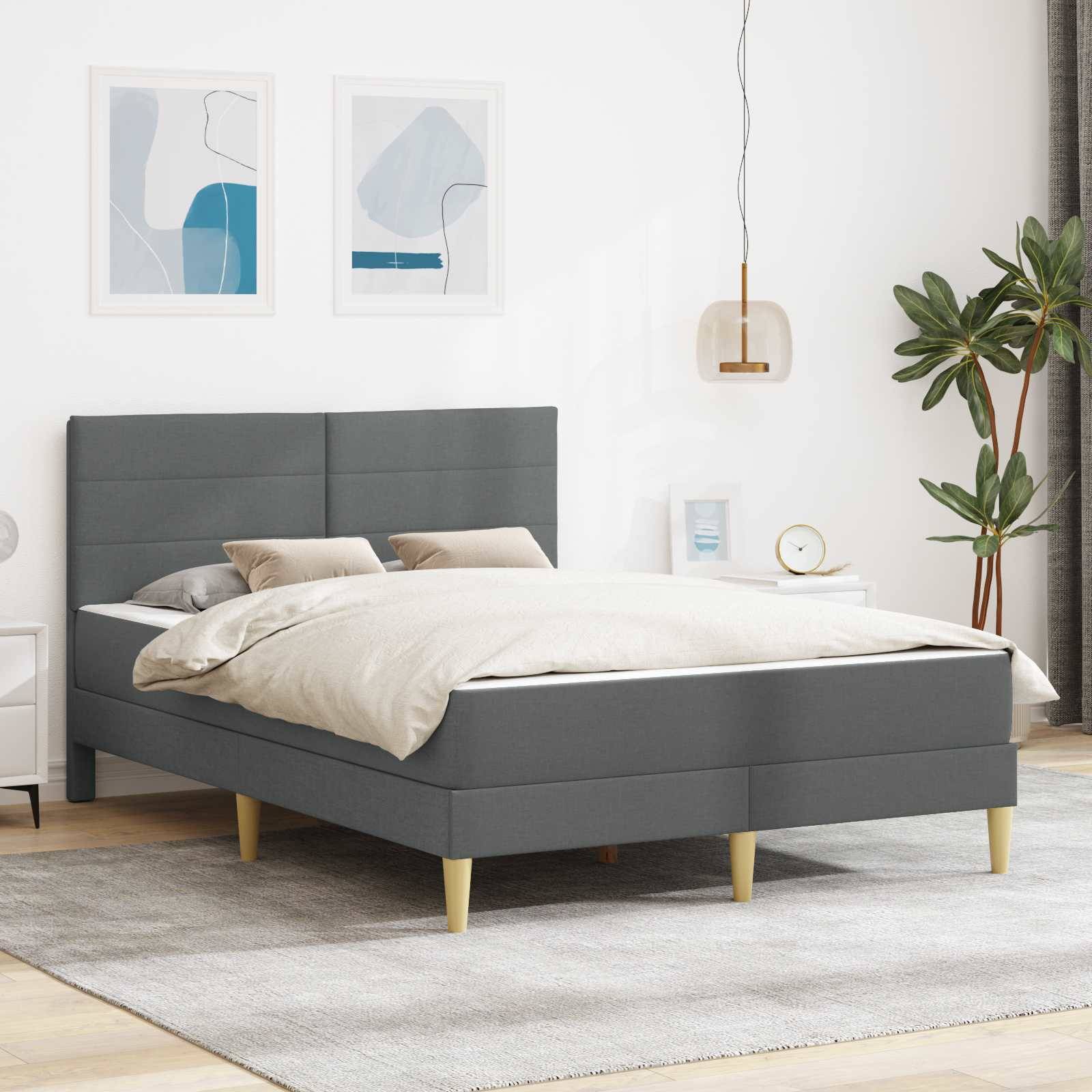 vidaXL Bettrahmen Dunkelgrau 120 x 200 cm Polyester
