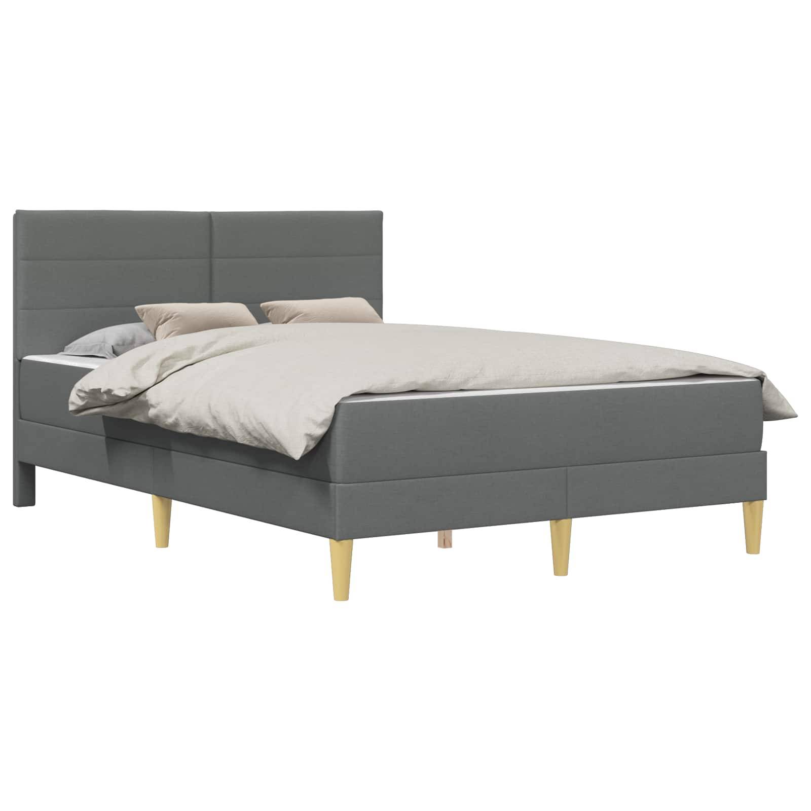 vidaXL Bettrahmen Dunkelgrau 120 x 200 cm Polyester