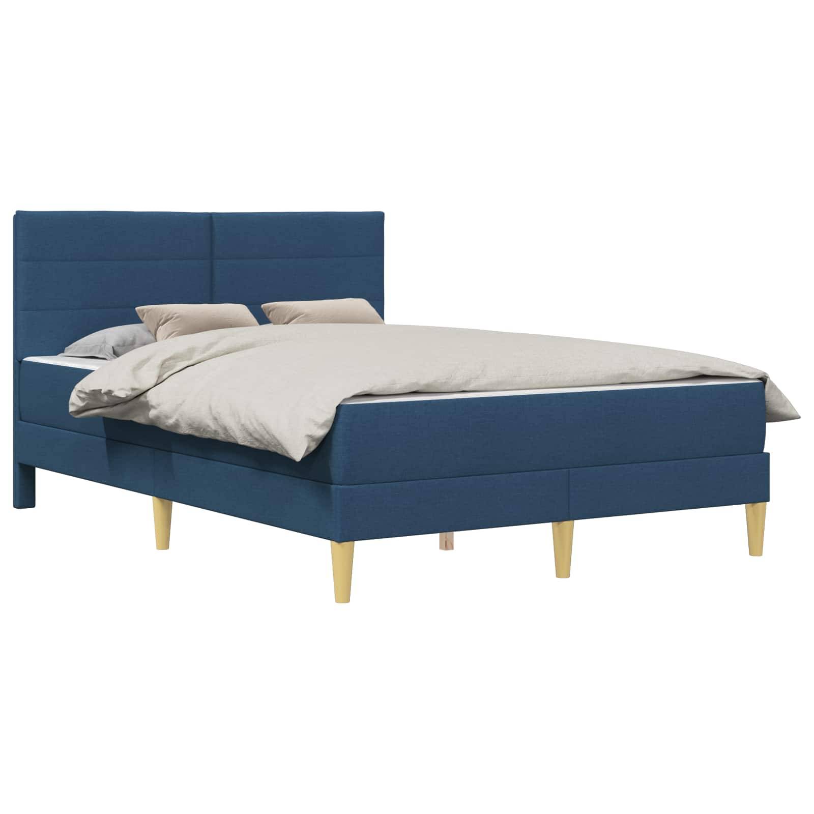 vidaXL Bettrahmen Blau 140 x 190 cm Polyester