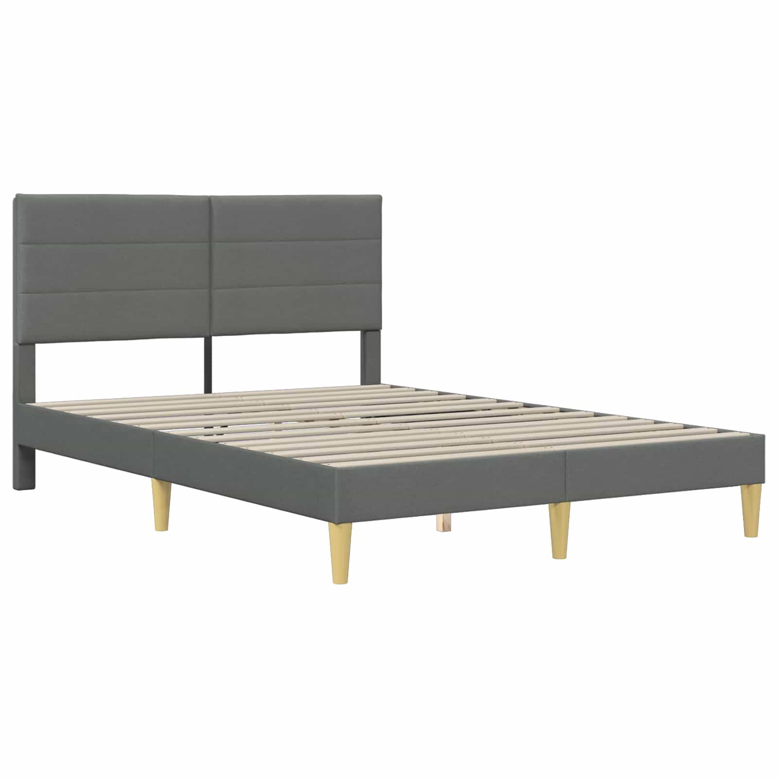 vidaXL Bettrahmen mit Kopfteil Dunkelgrau 140 x 190 cm Stoff