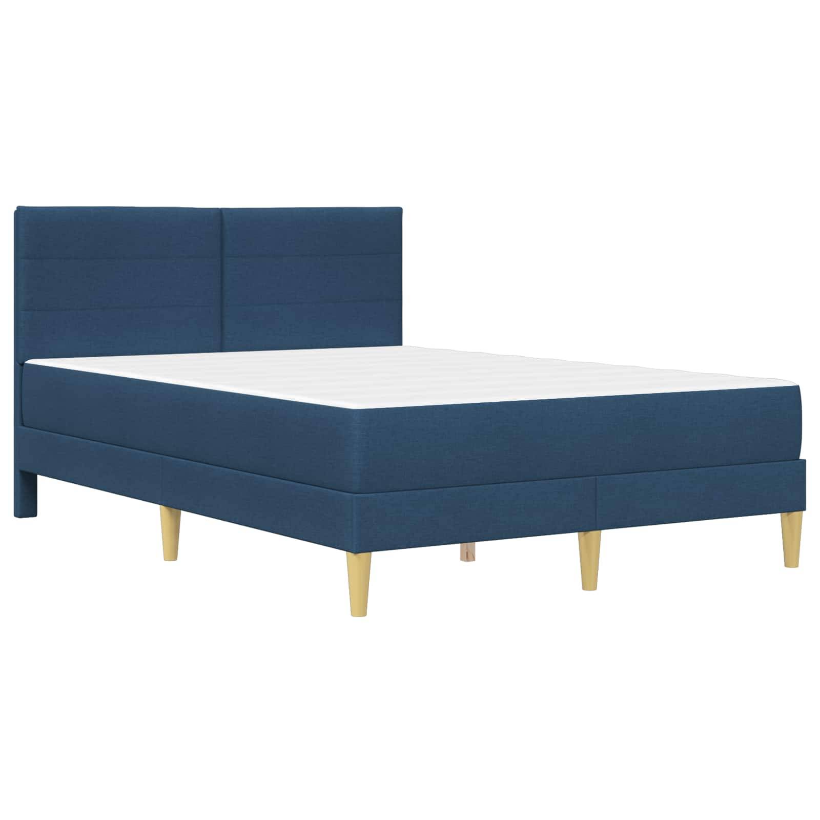 vidaXL Bettrahmen Blau 140 x 190 cm Polyester