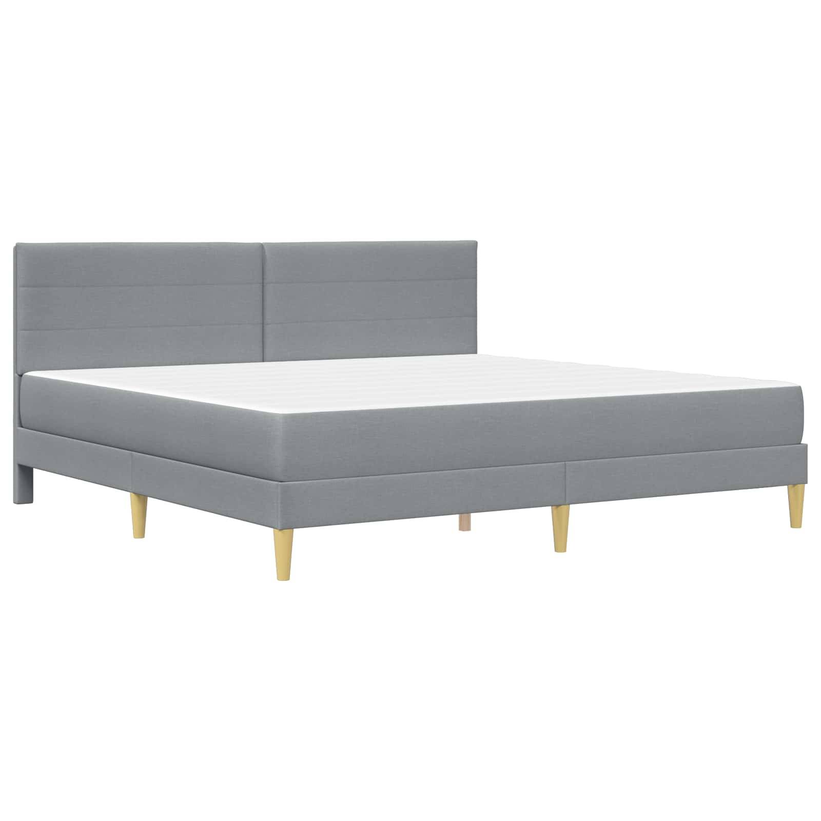 vidaXL Bettgestell mit Matratze Hellgrau 180 x 200 cm Stoff