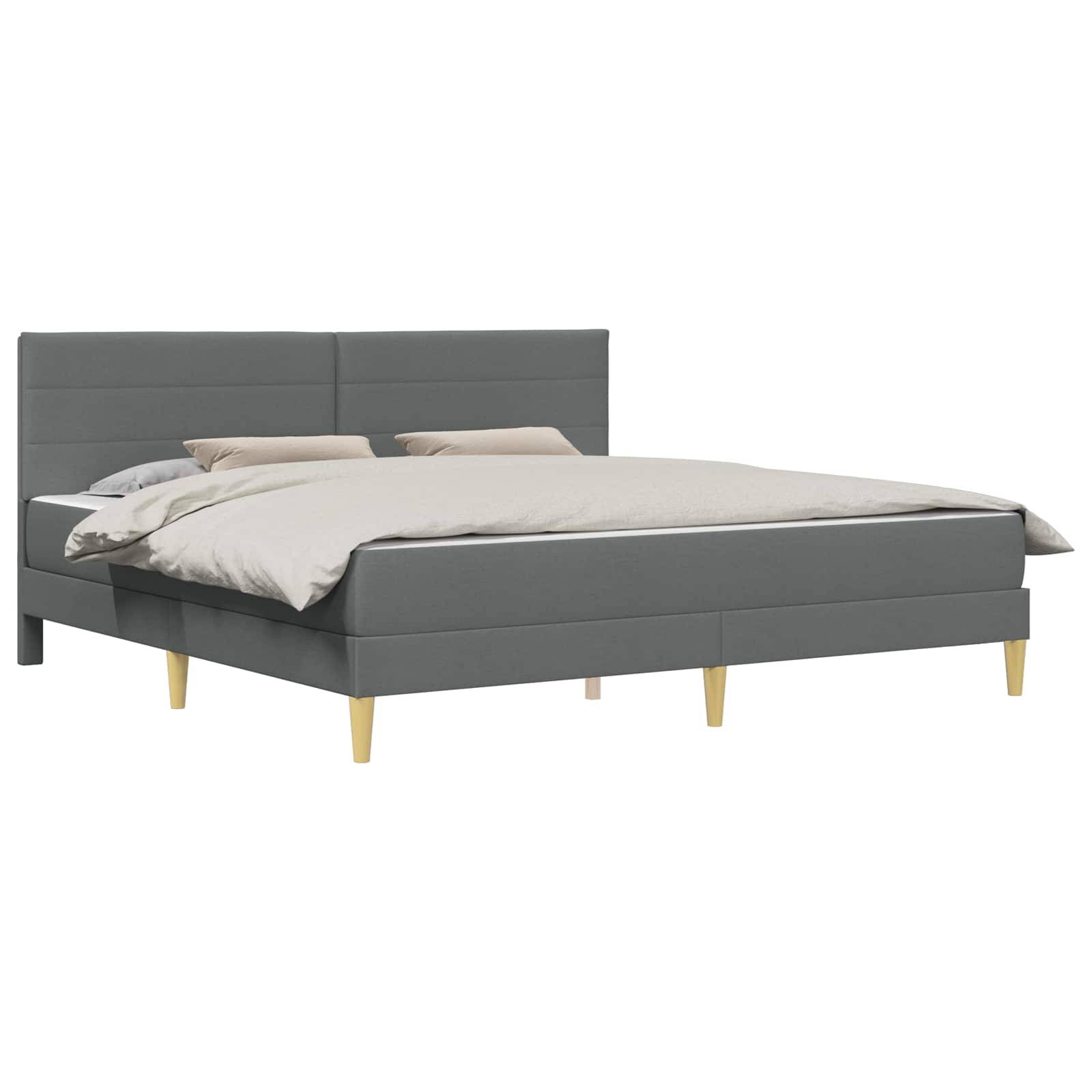 vidaXL Bettgestell mit Matratze Dunkelgrau 180 x 200 cm Stoff