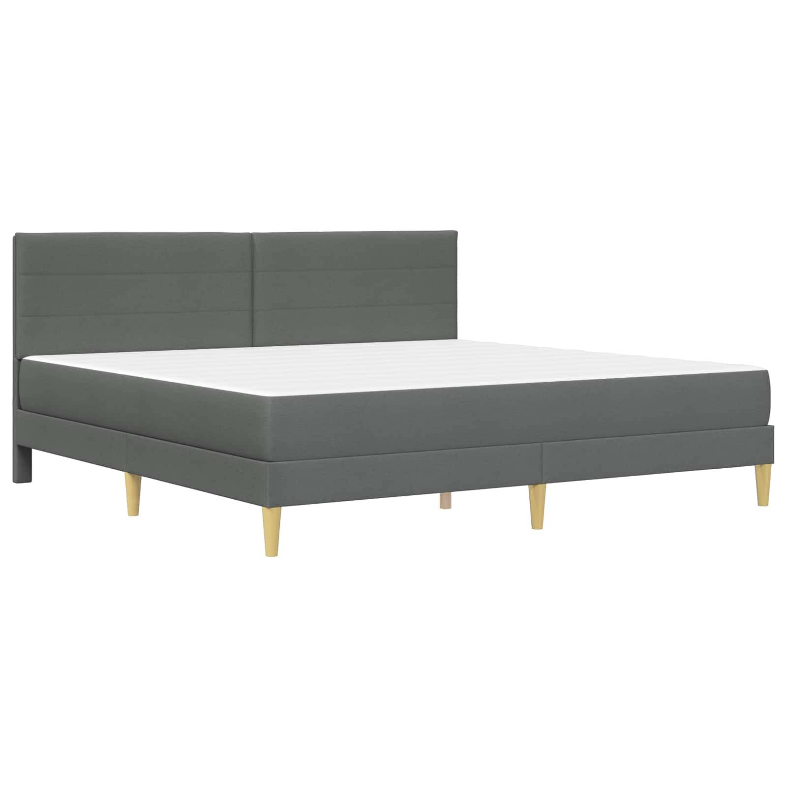 vidaXL Bettgestell mit Matratze Dunkelgrau 180 x 200 cm Stoff