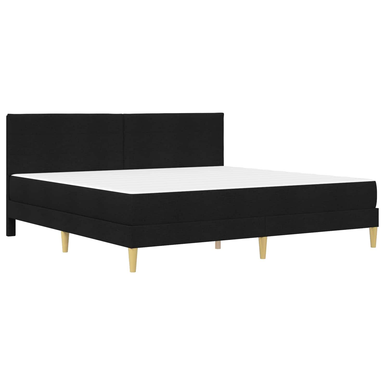 vidaXL Bettgestell mit Matratze Schwarz 180 x 200 cm Stoff