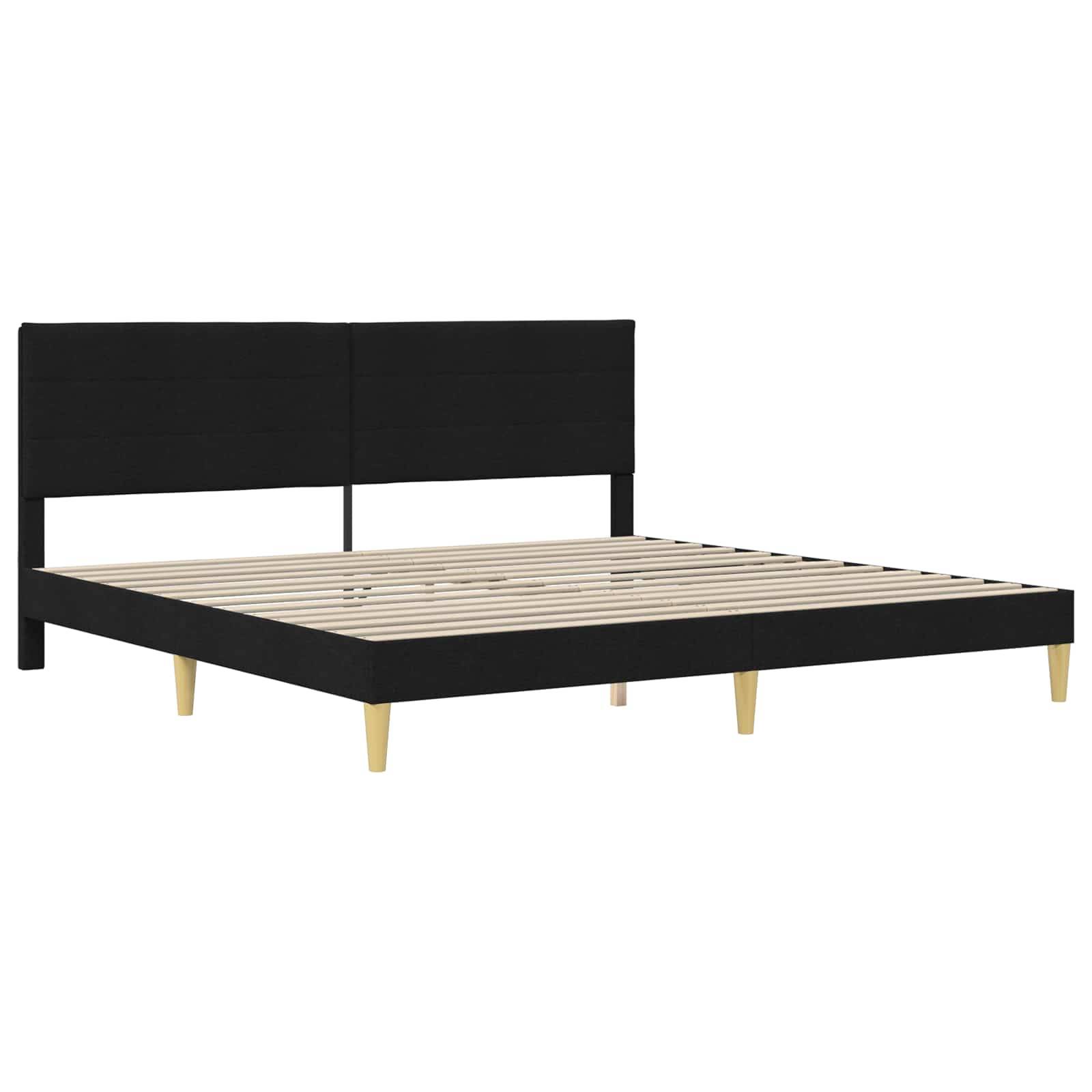 vidaXL Bettrahmen mit Kopfteil Schwarz 180 x 200 cm Stoff